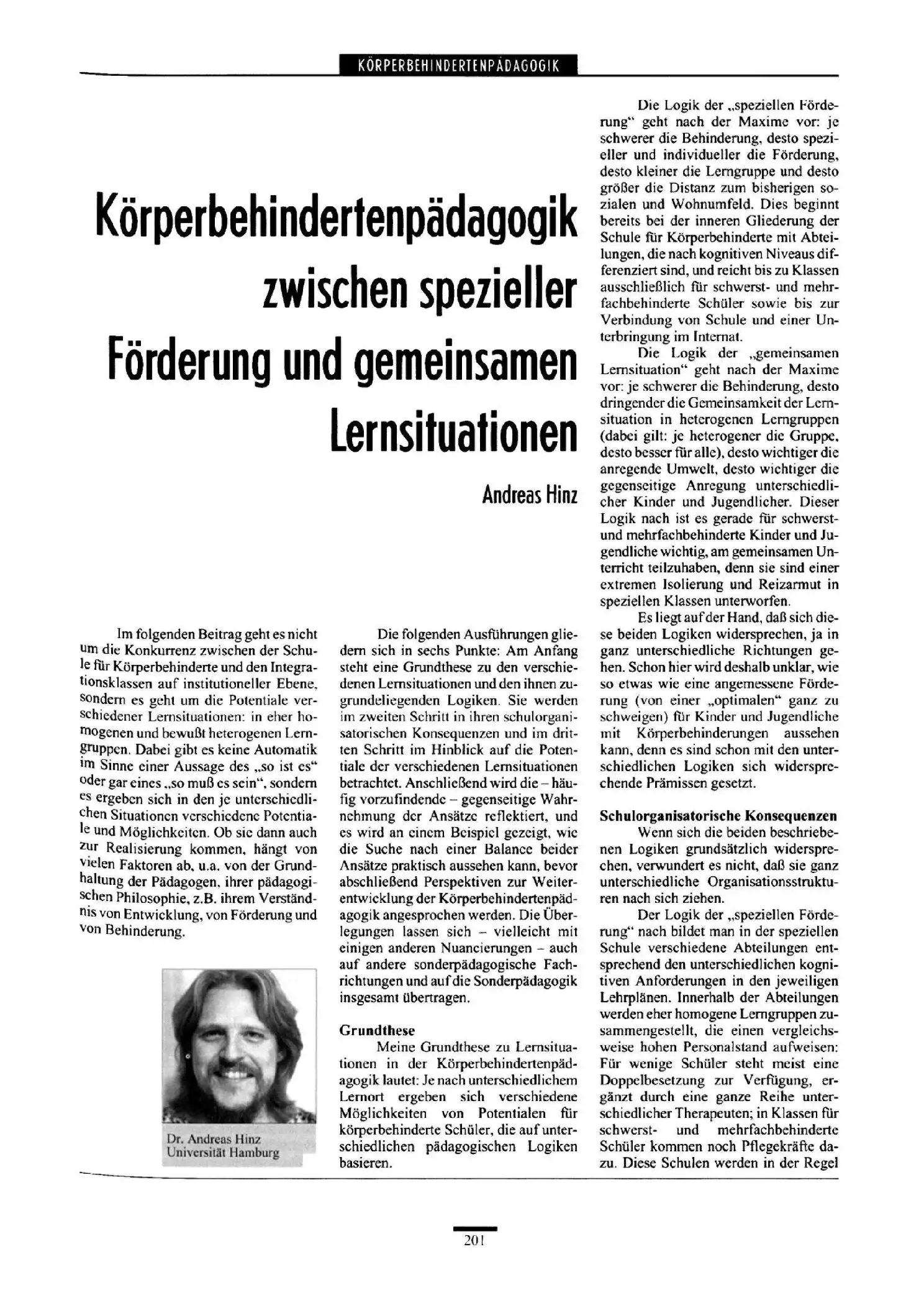 Zeitschrift für Heilpädagogik Artikel