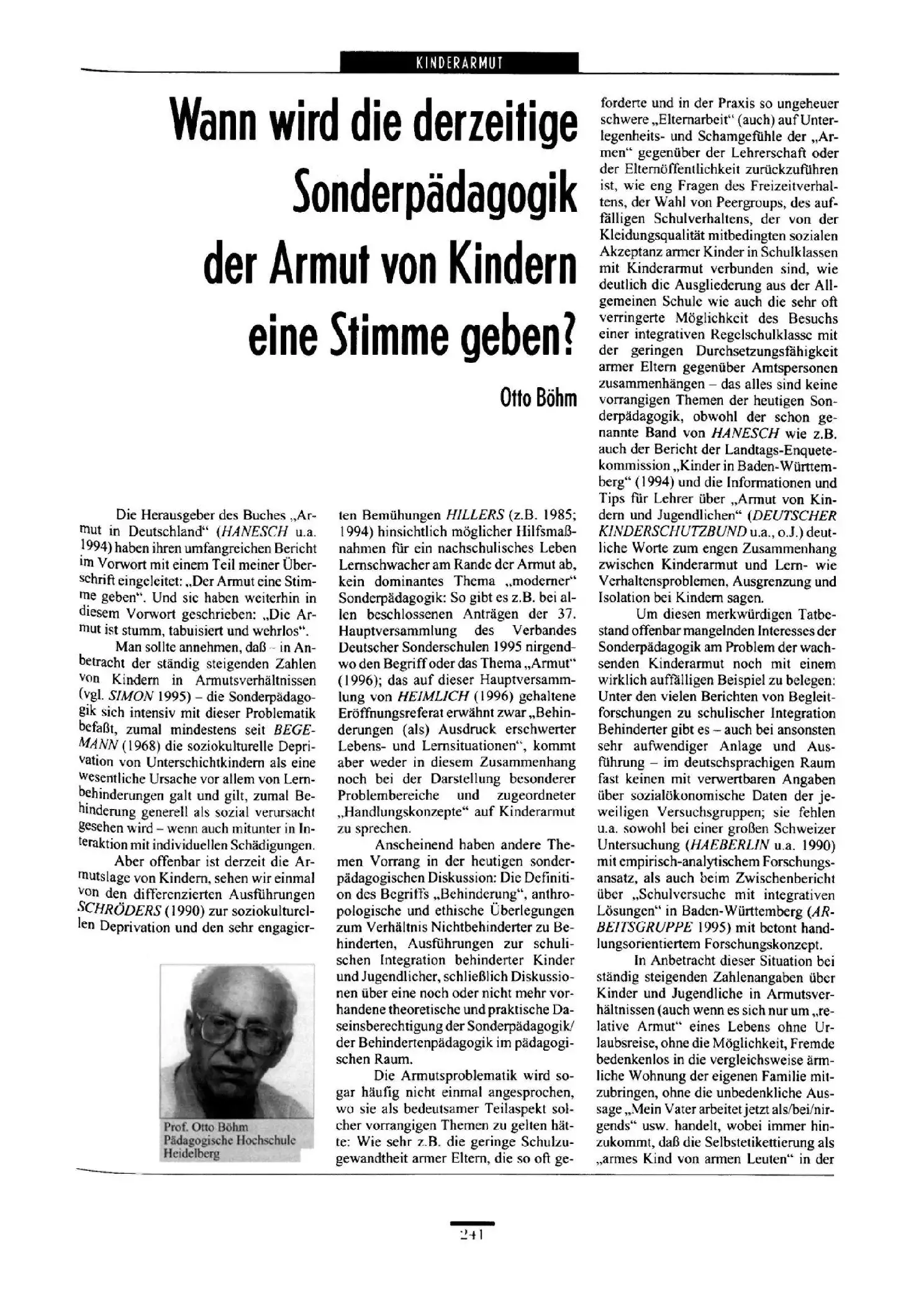 Zeitschrift für Heilpädagogik Artikel