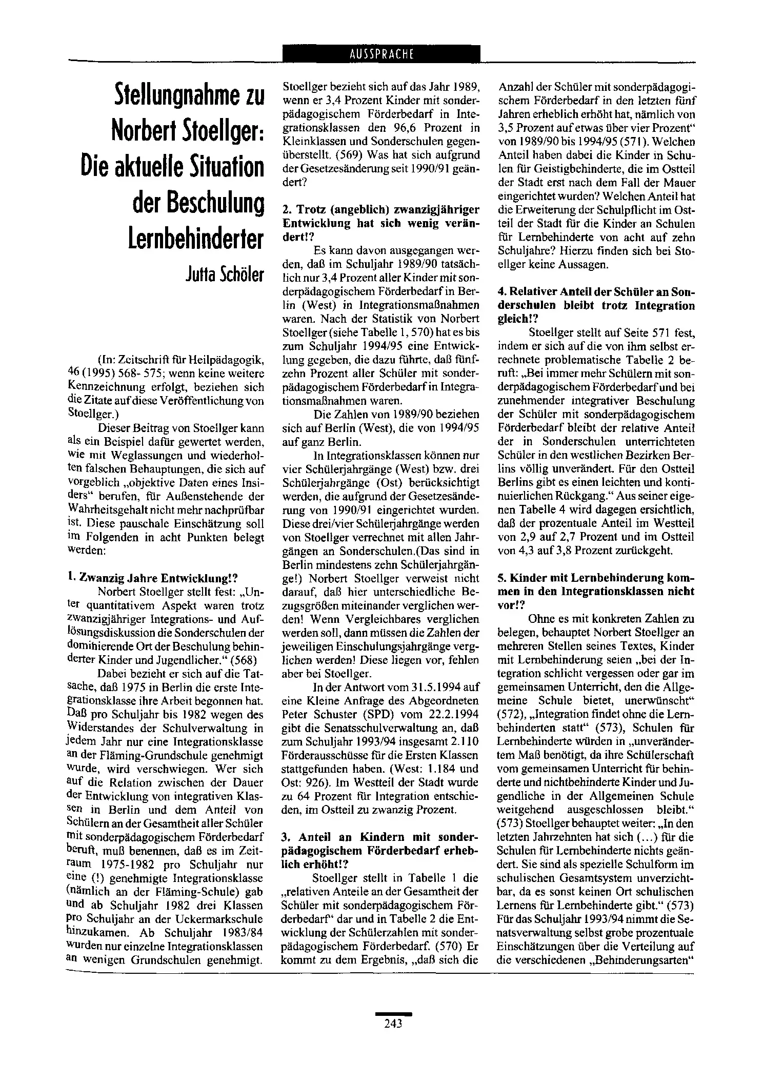 Zeitschrift für Heilpädagogik Artikel