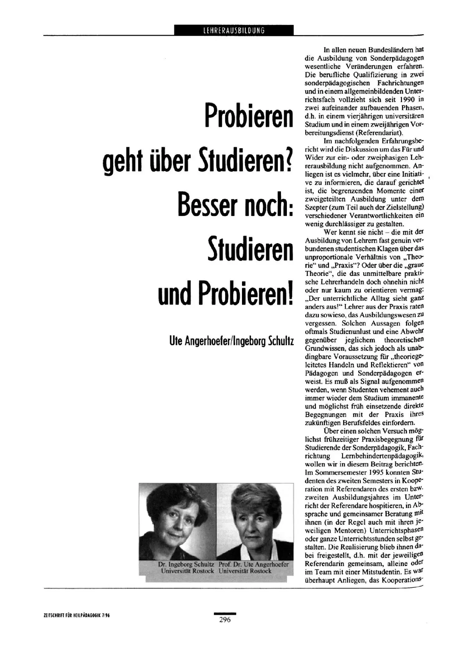 Zeitschrift für Heilpädagogik Artikel