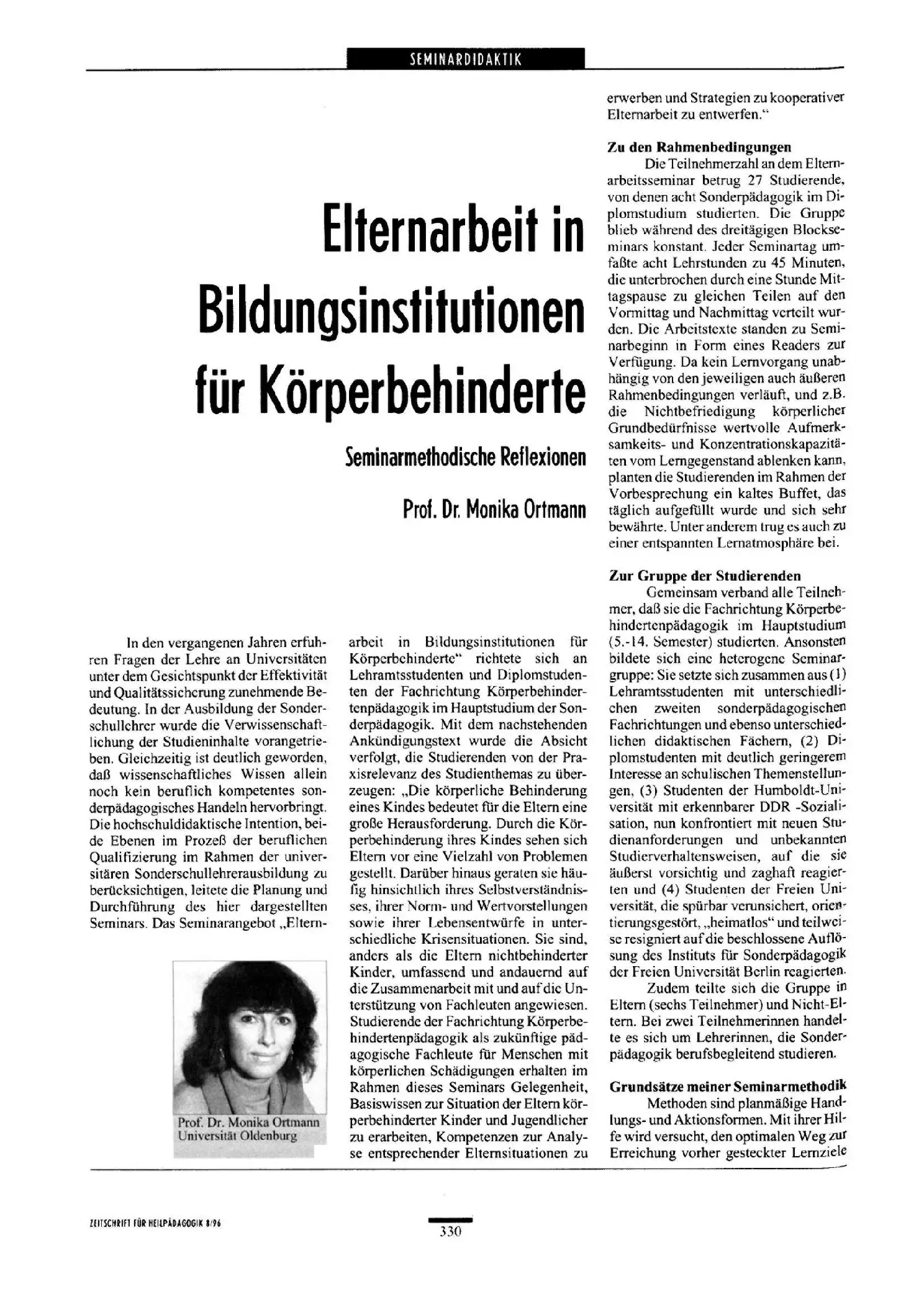 Zeitschrift für Heilpädagogik Artikel