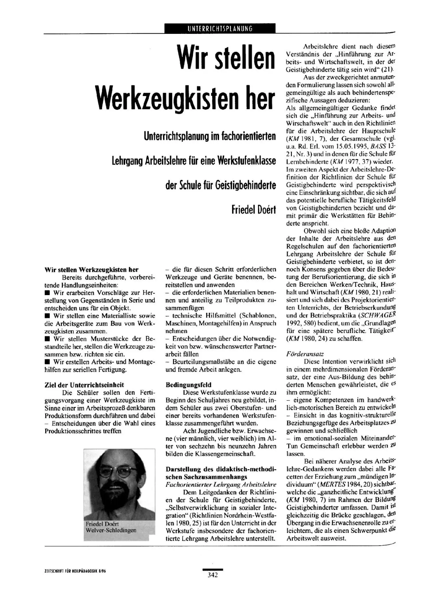 Zeitschrift für Heilpädagogik Artikel