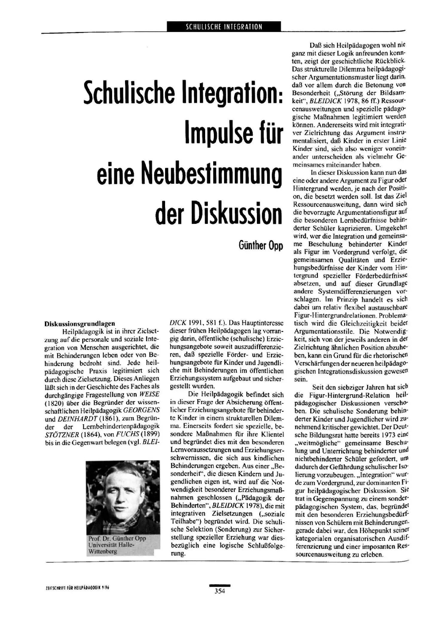 Zeitschrift für Heilpädagogik Artikel