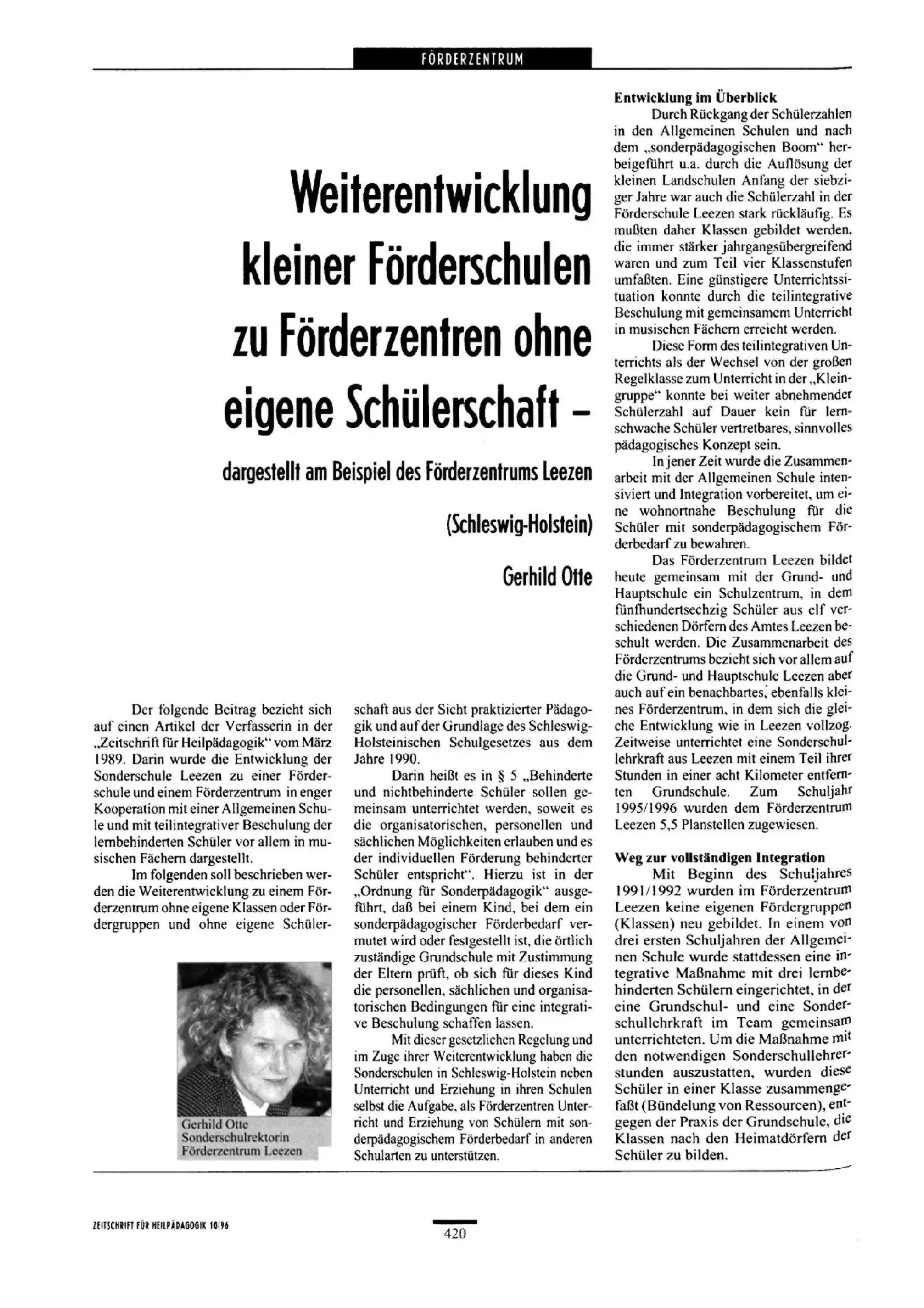 Zeitschrift für Heilpädagogik Artikel