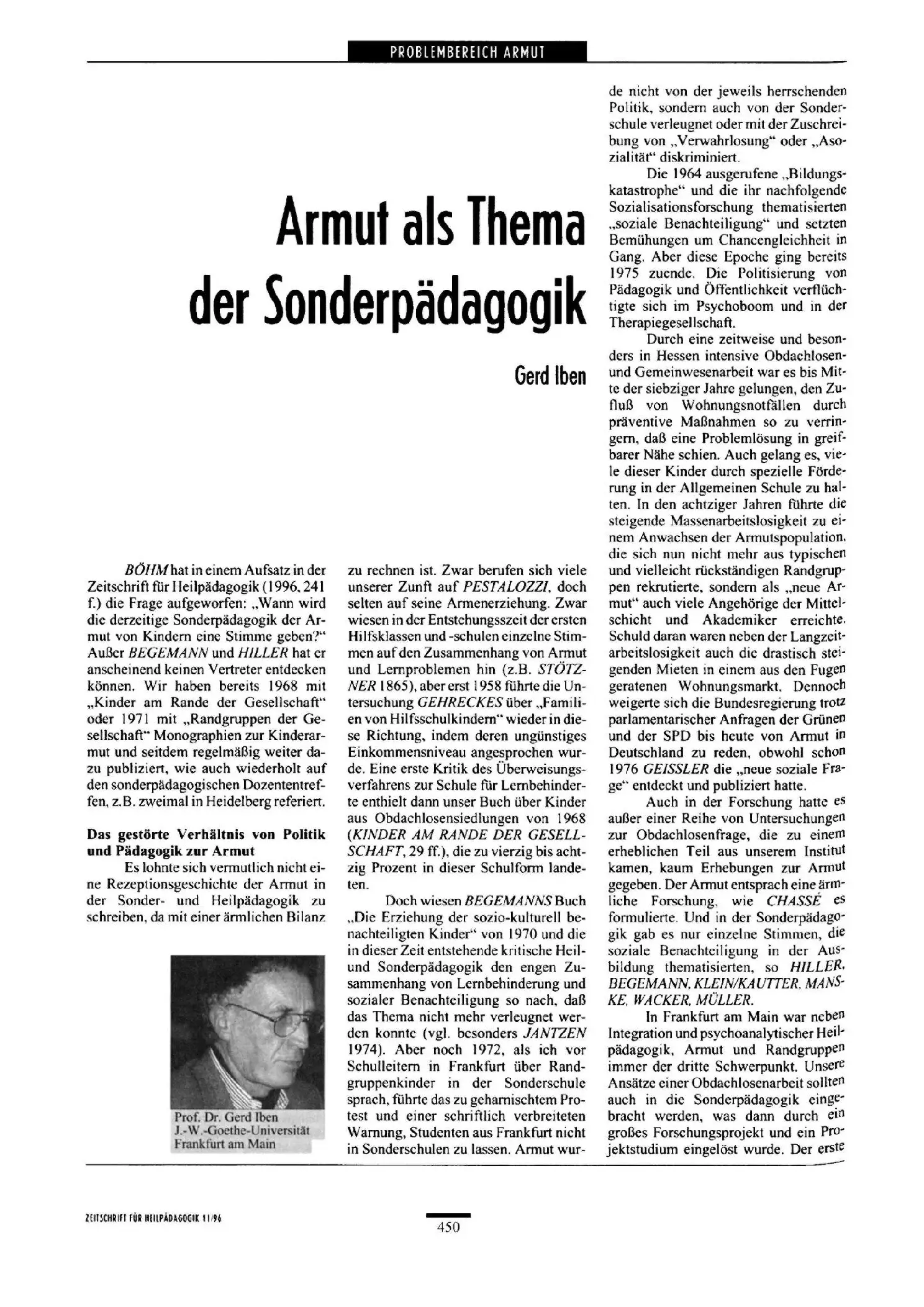 Zeitschrift für Heilpädagogik Artikel