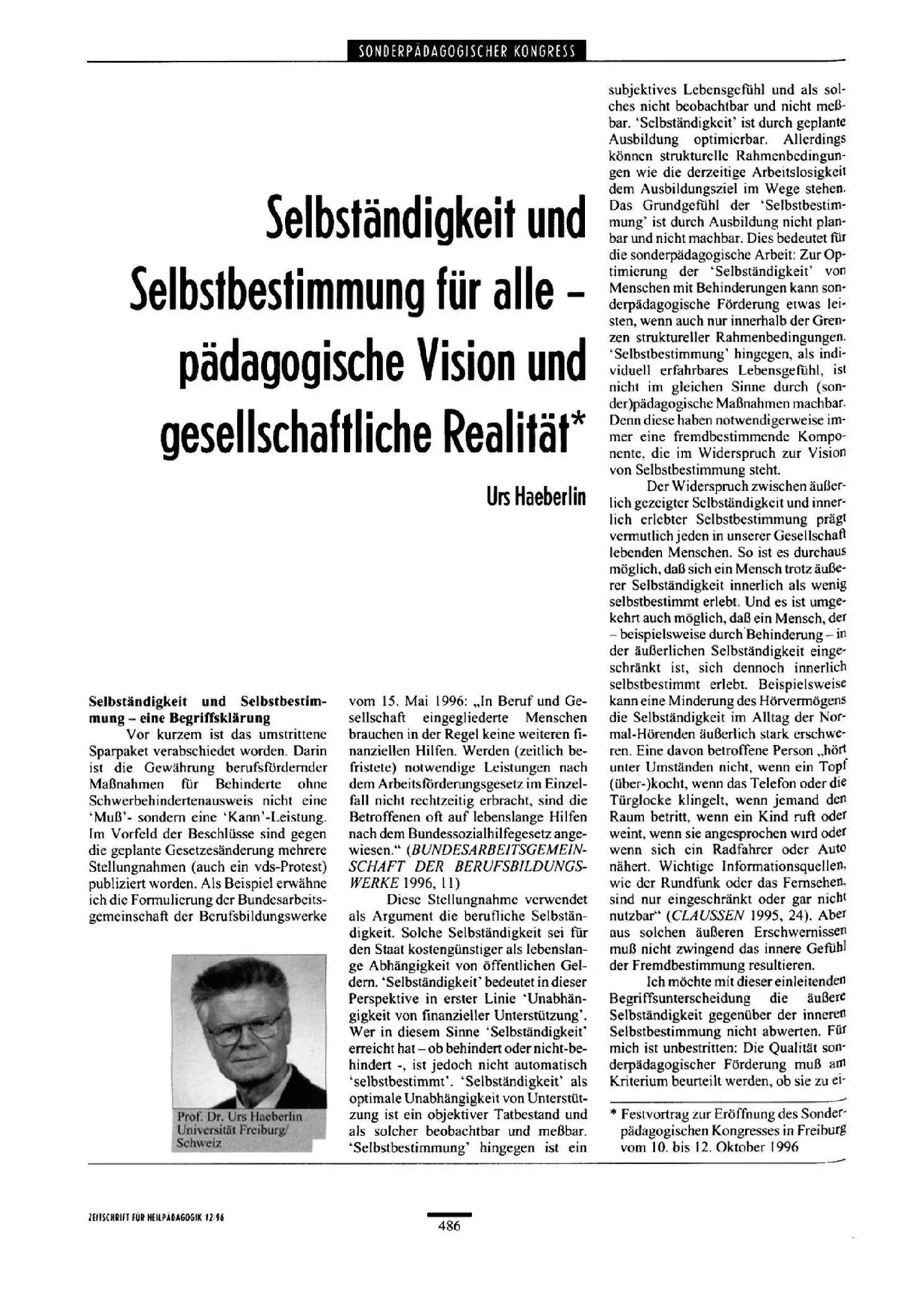 Zeitschrift für Heilpädagogik Artikel