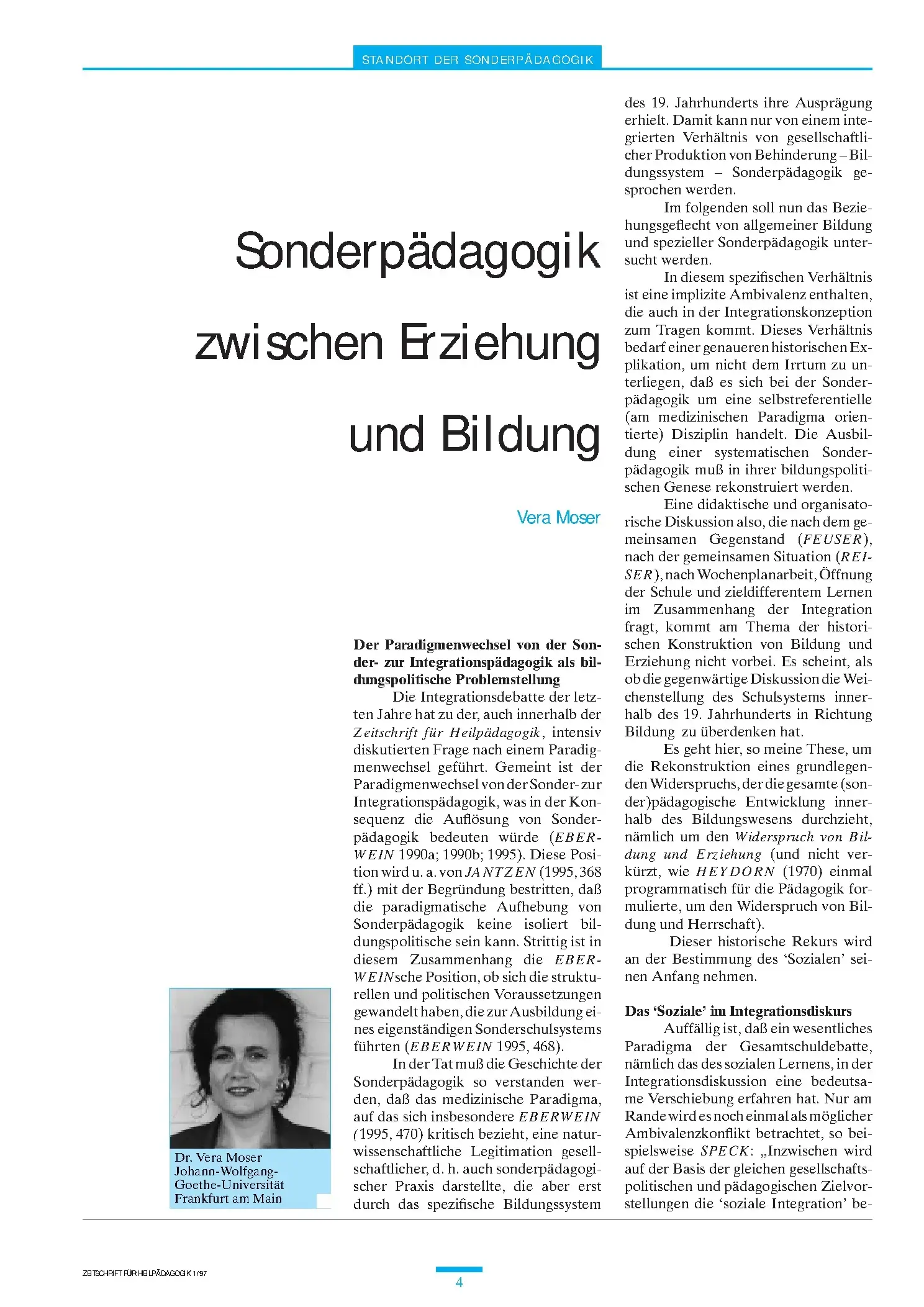 Zeitschrift für Heilpädagogik Artikel