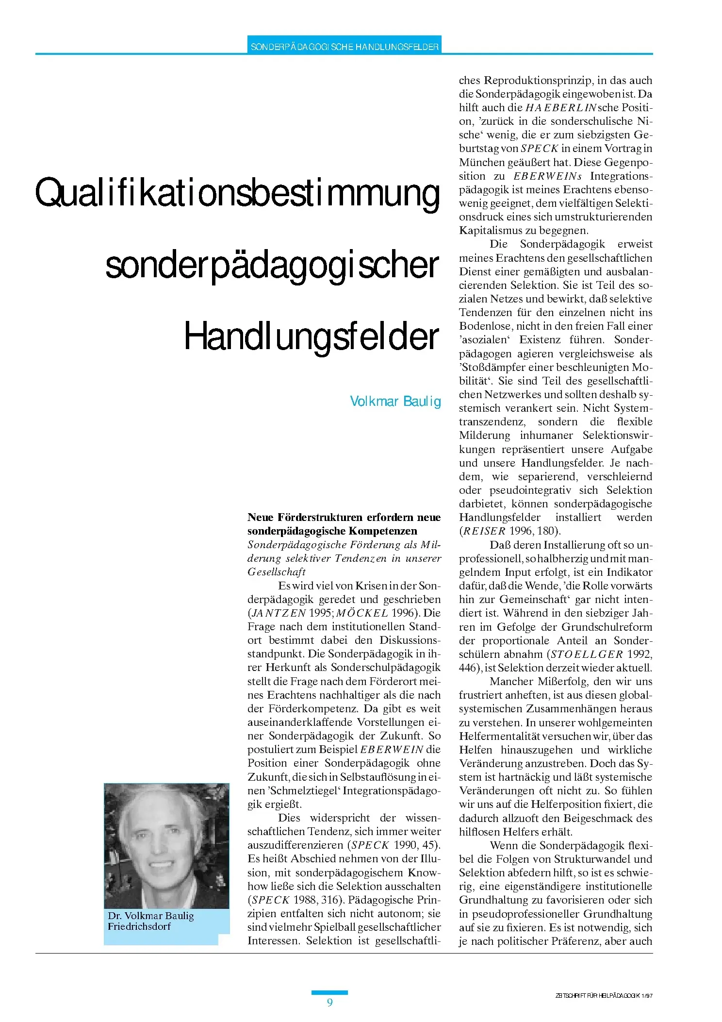 Zeitschrift für Heilpädagogik Artikel