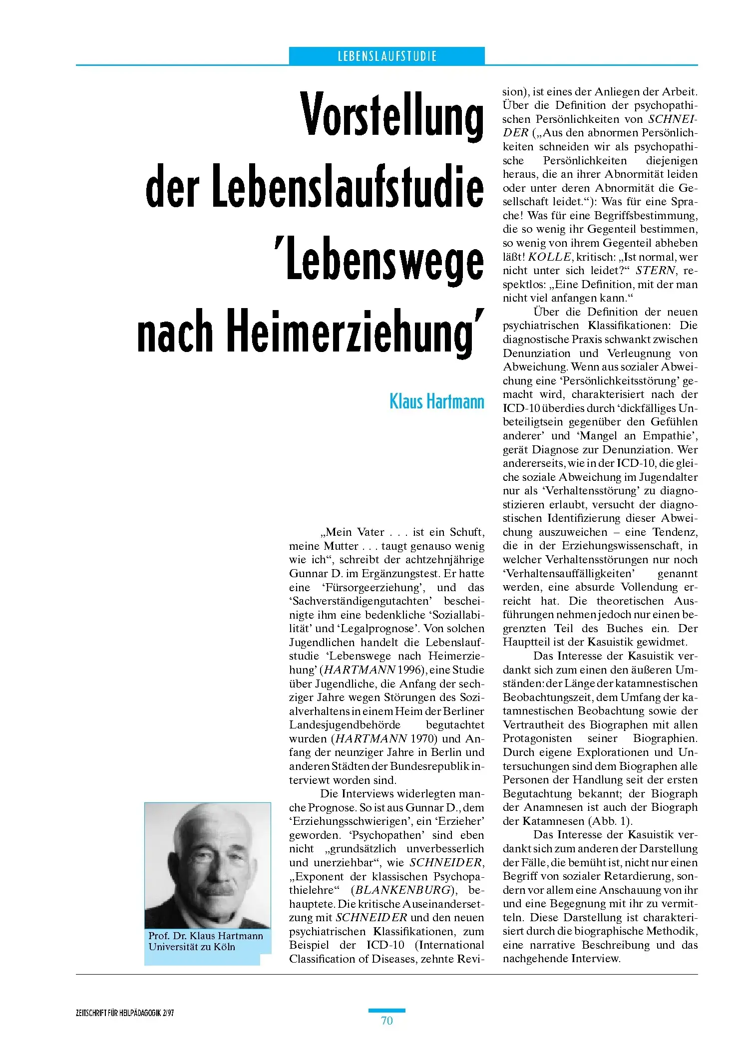 Zeitschrift für Heilpädagogik Artikel