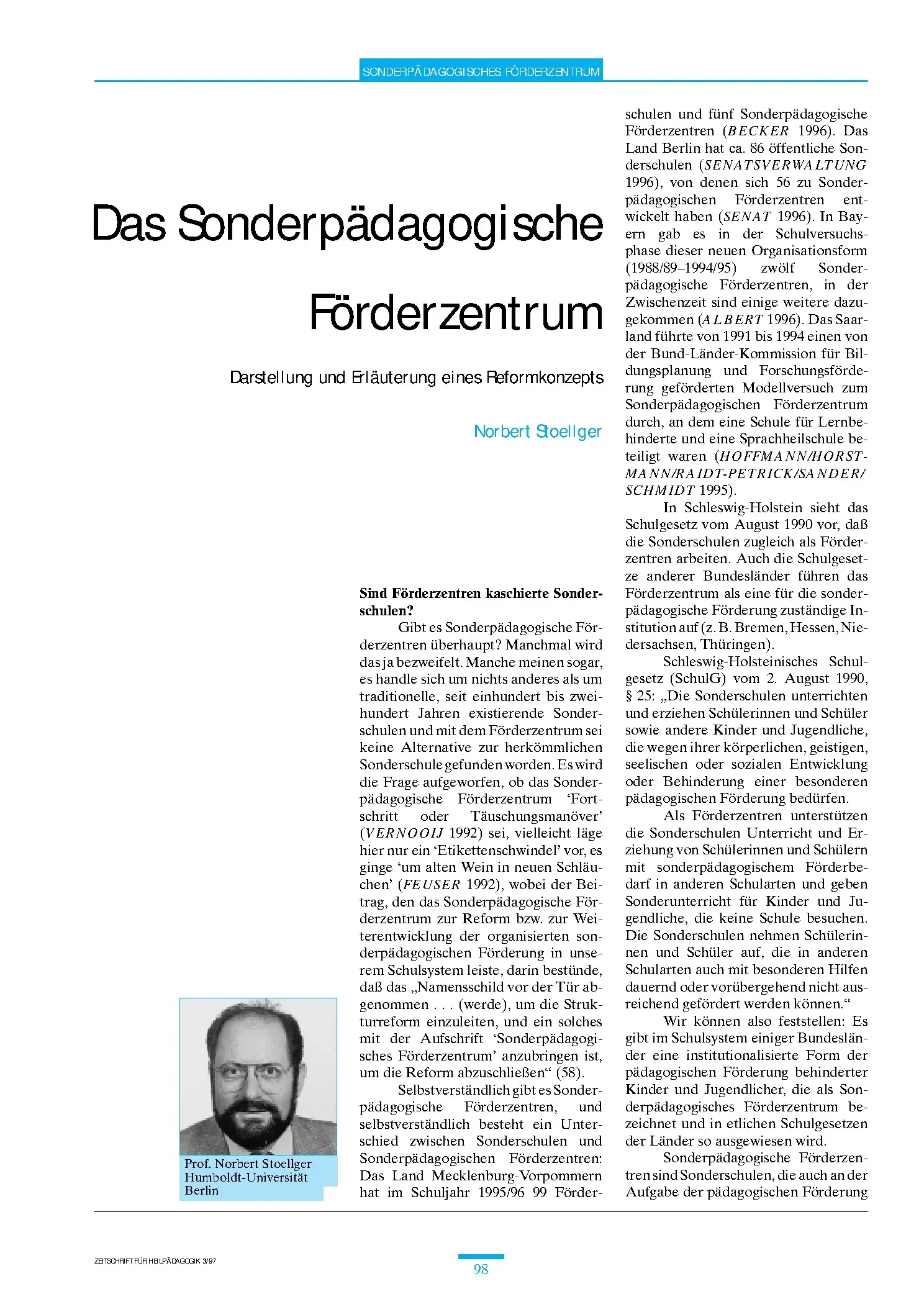 Zeitschrift für Heilpädagogik Artikel