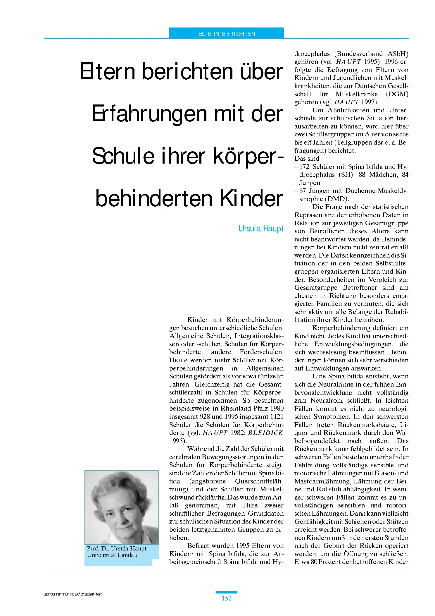 Zeitschrift für Heilpädagogik Artikel