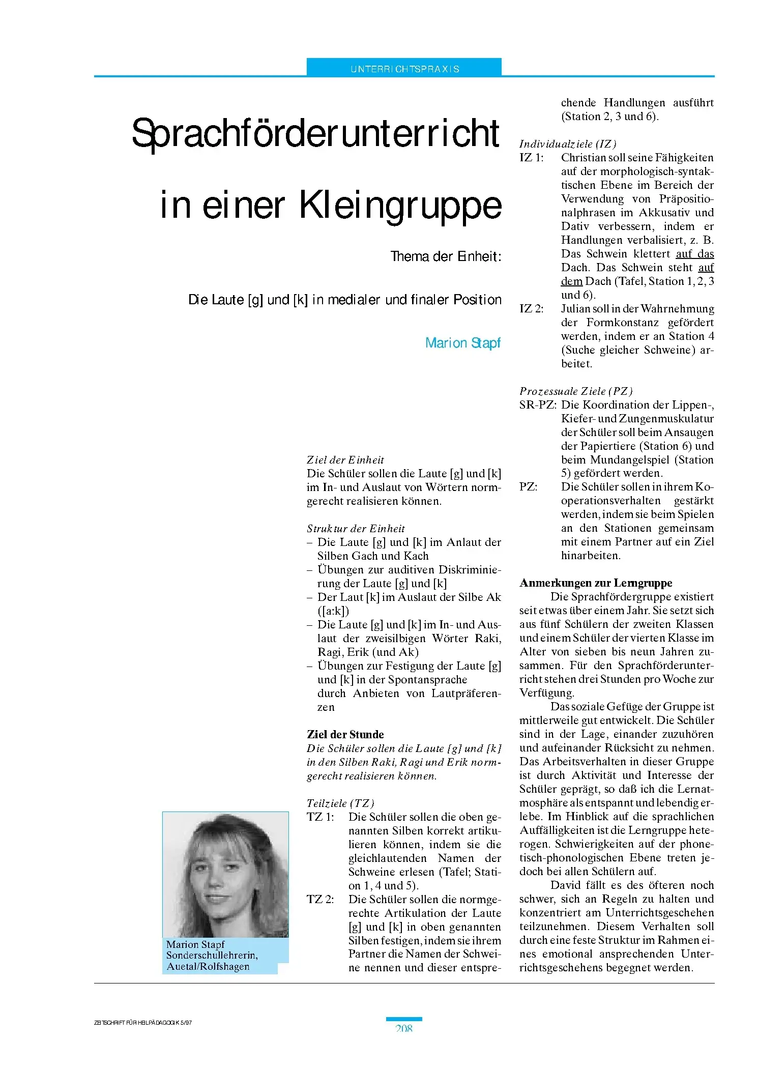 Zeitschrift für Heilpädagogik Artikel