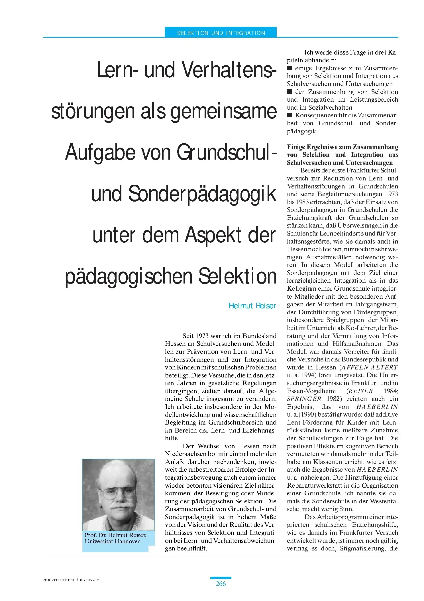 Zeitschrift für Heilpädagogik Artikel