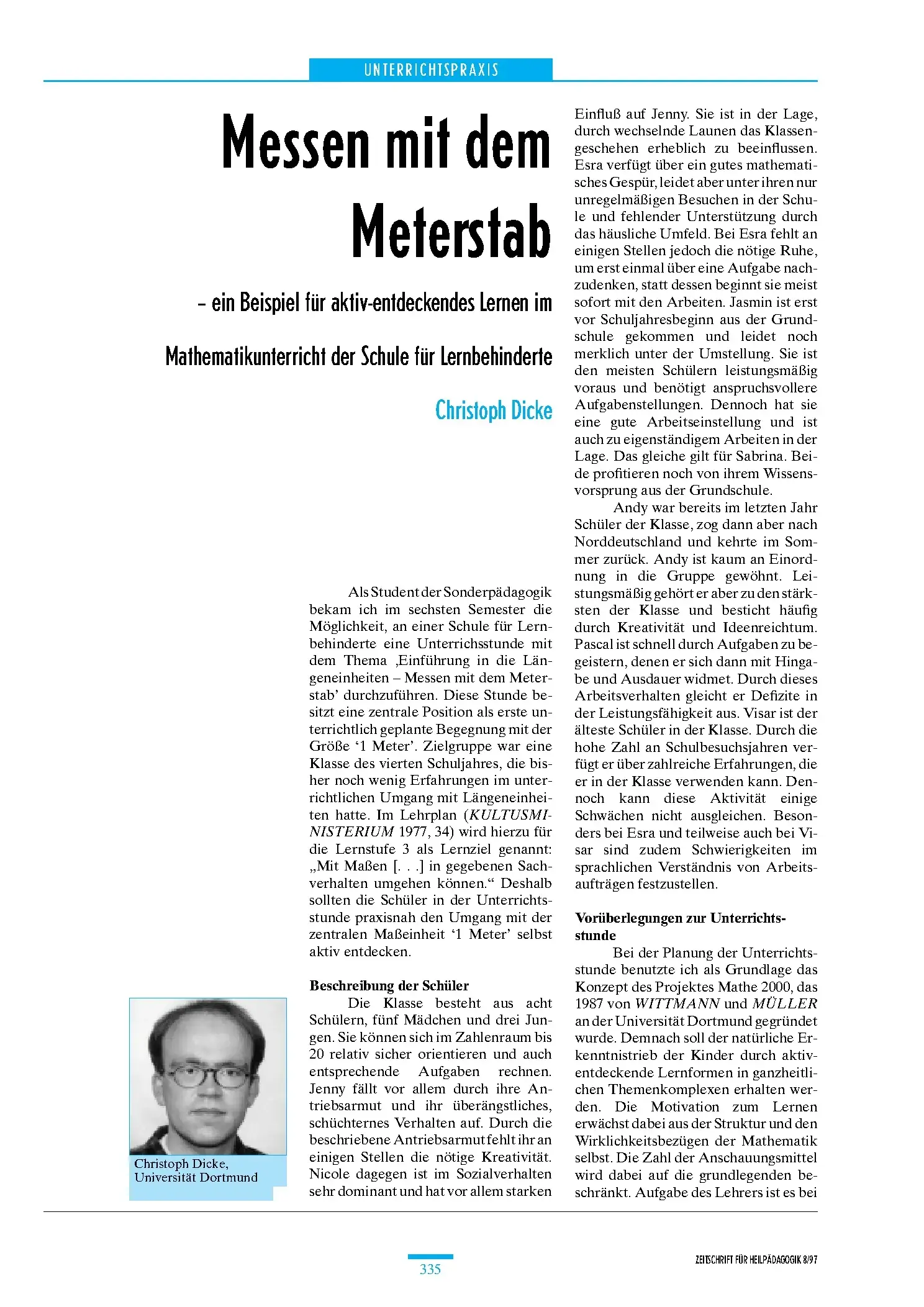 Zeitschrift für Heilpädagogik Artikel