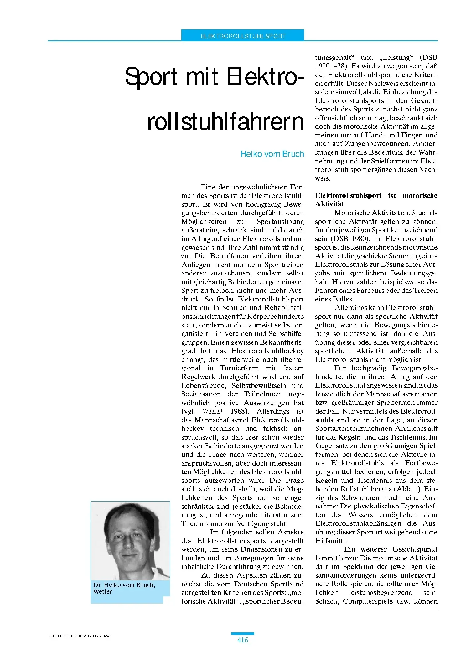 Zeitschrift für Heilpädagogik Artikel