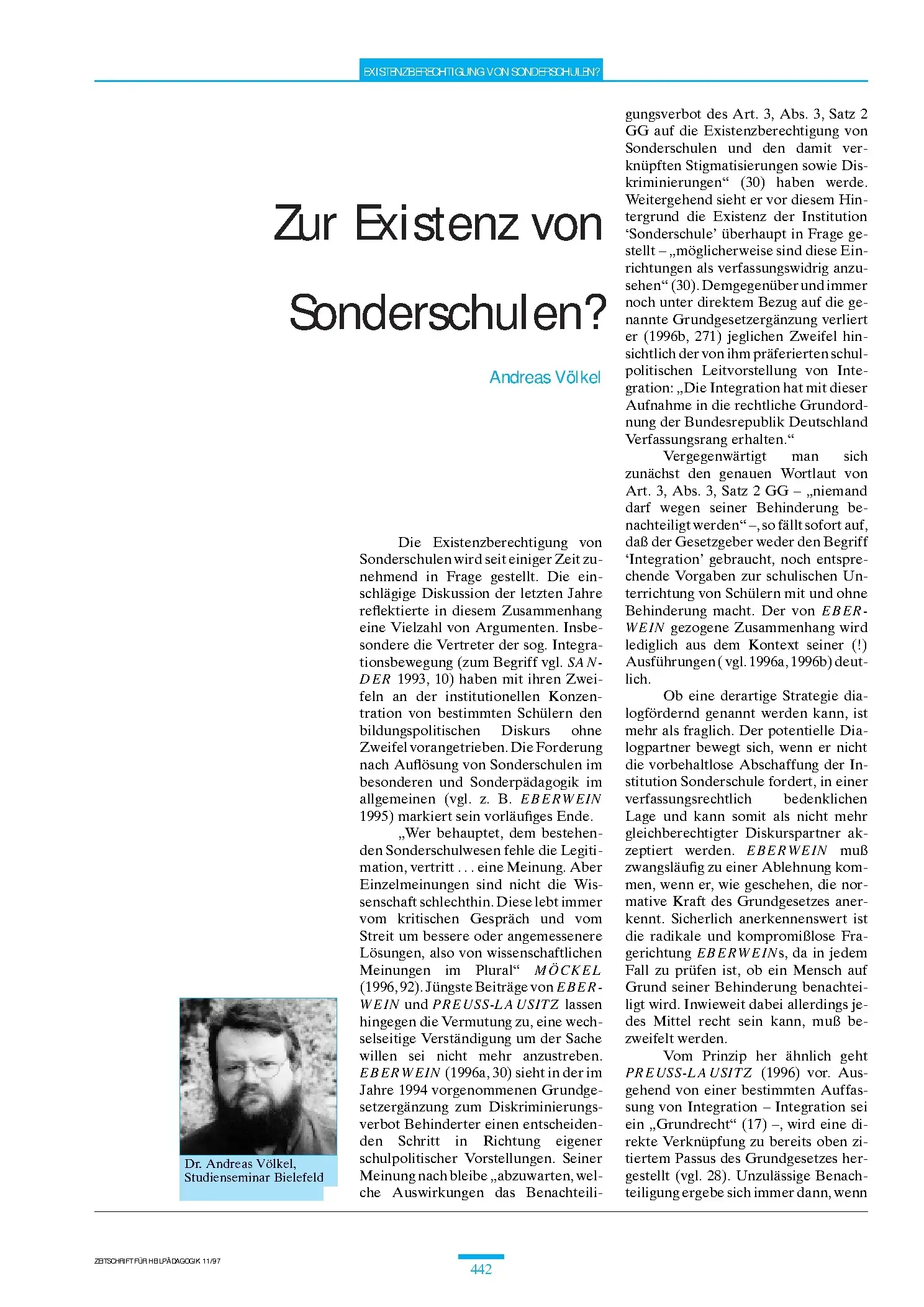 Zeitschrift für Heilpädagogik Artikel