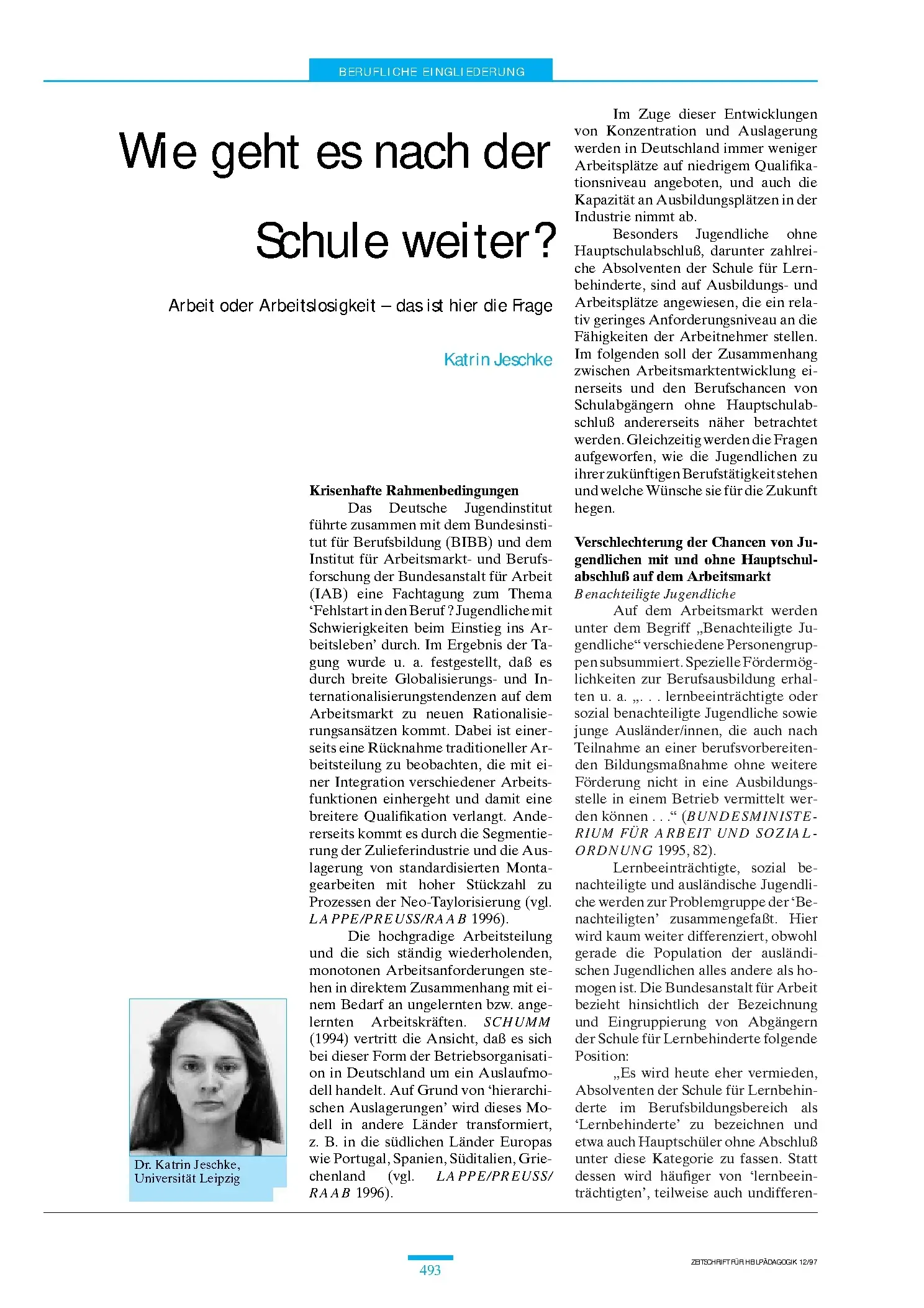 Zeitschrift für Heilpädagogik Artikel