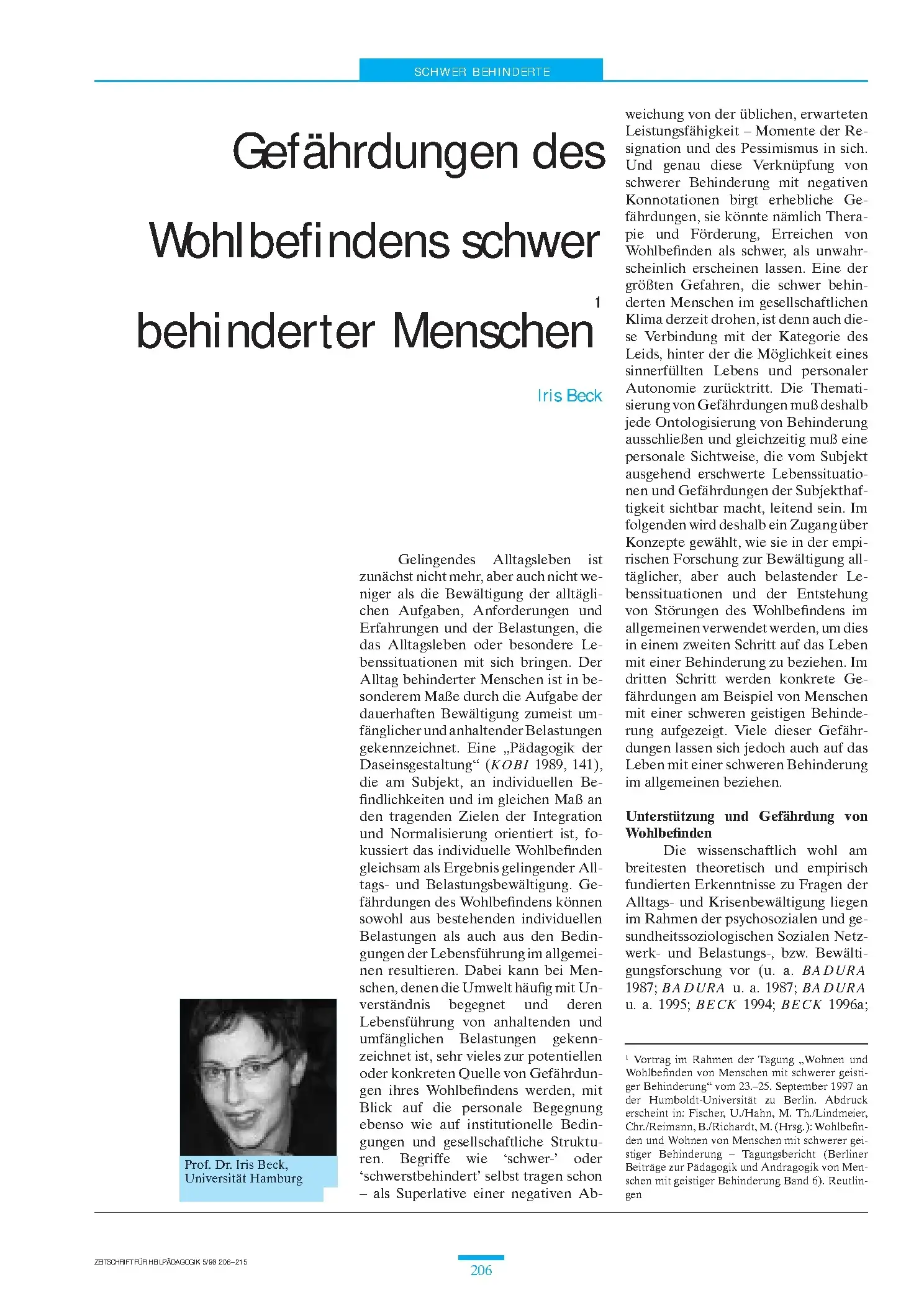 Zeitschrift für Heilpädagogik Artikel