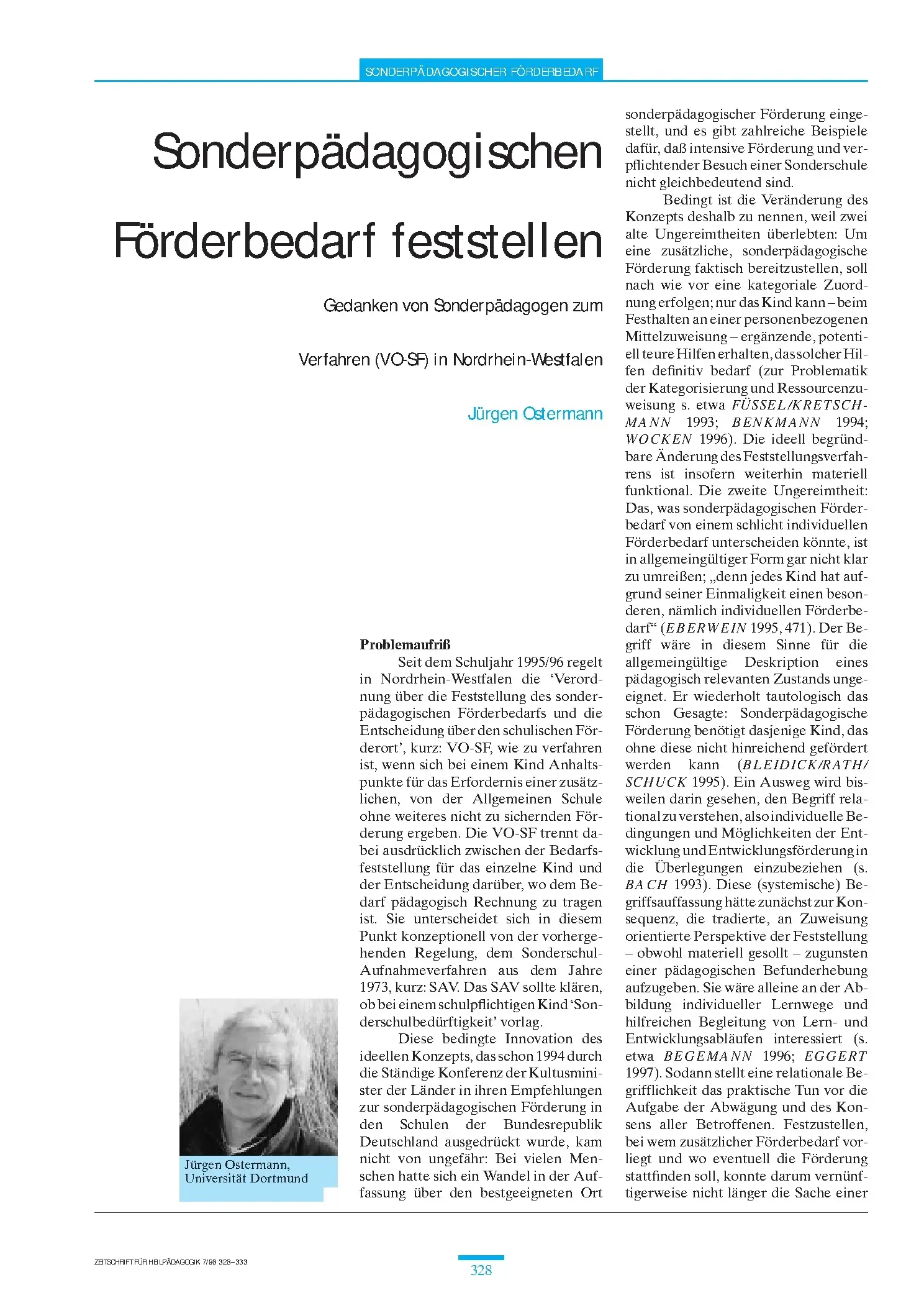 Zeitschrift für Heilpädagogik Artikel