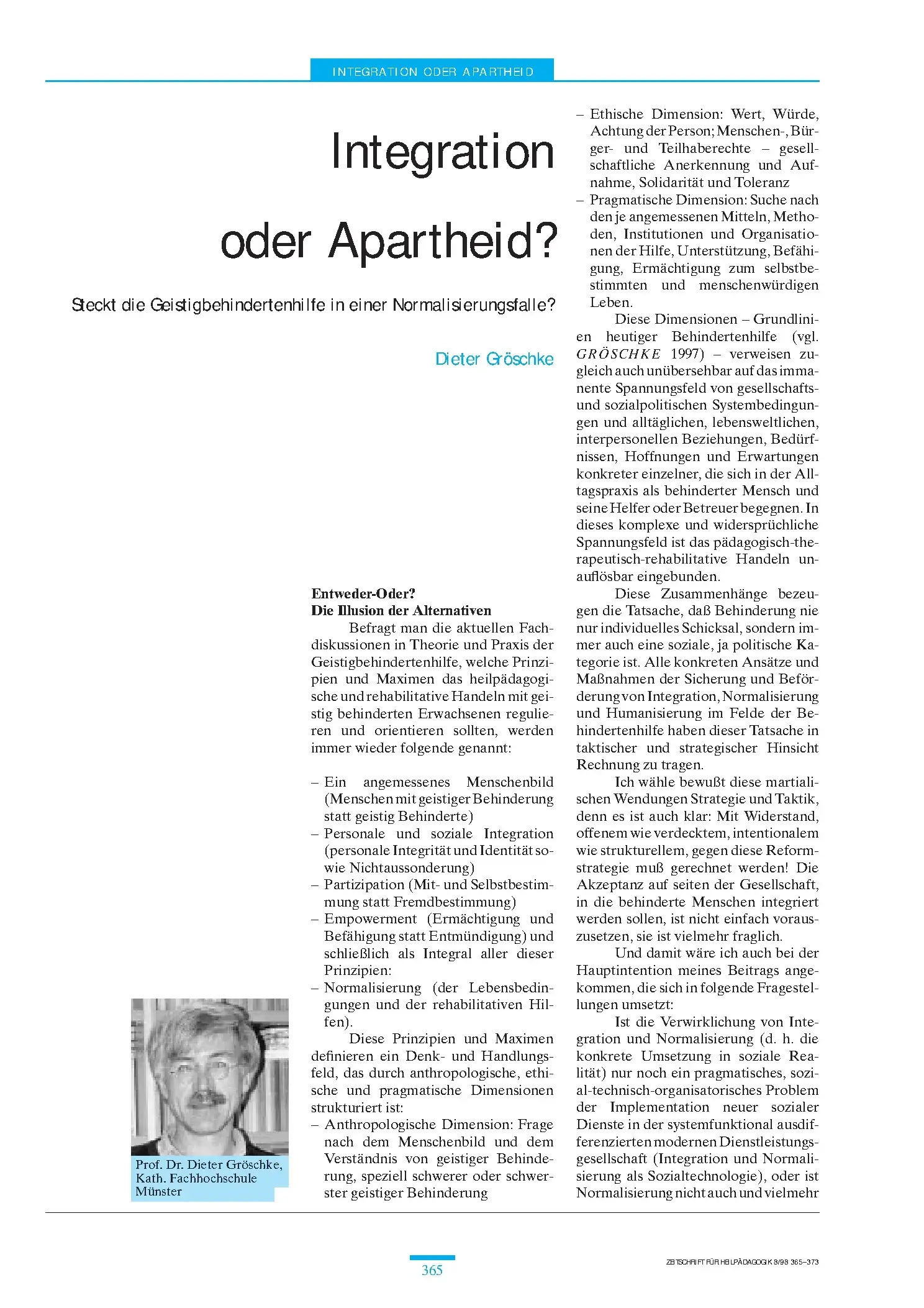 Zeitschrift für Heilpädagogik Artikel