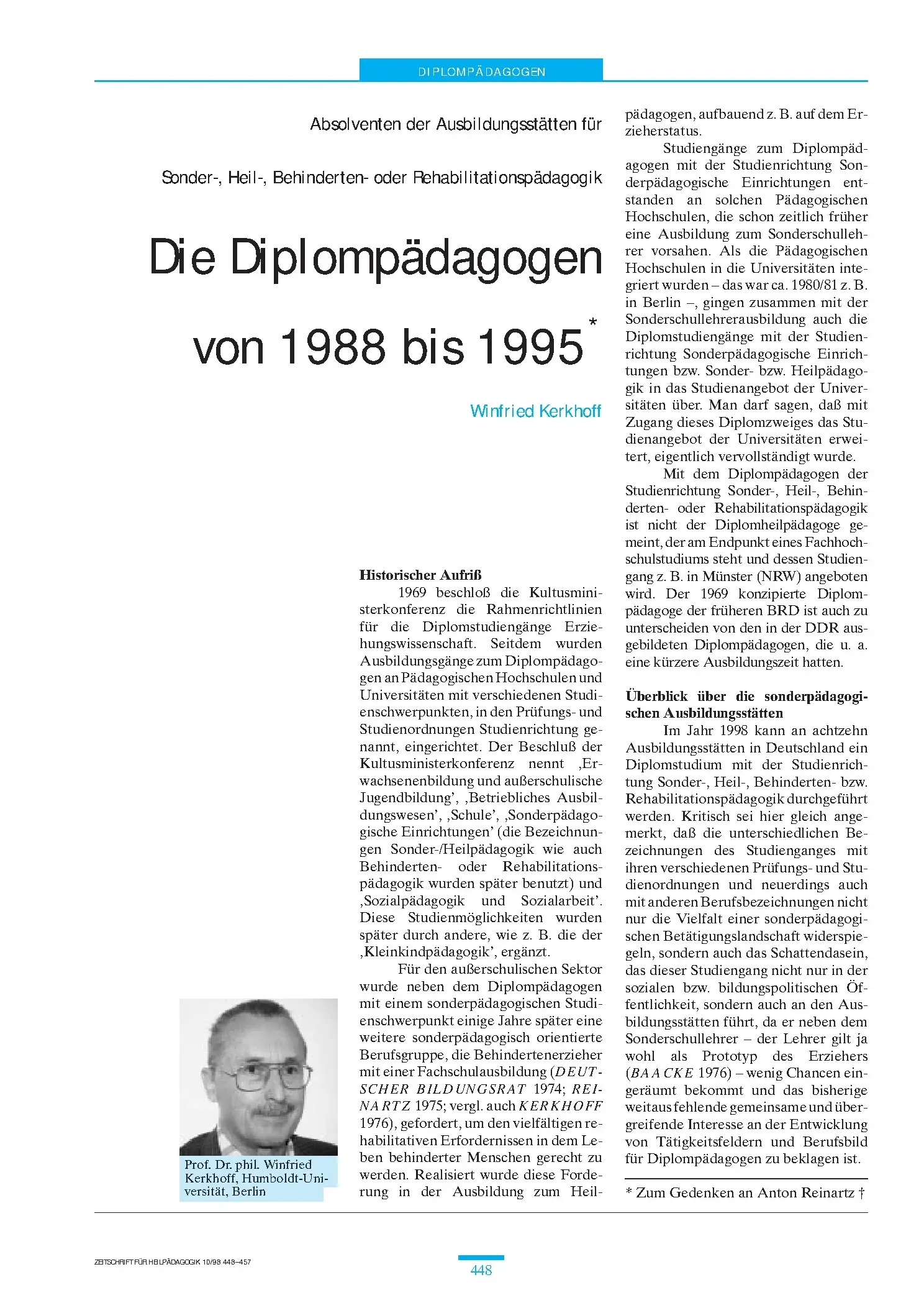 Zeitschrift für Heilpädagogik Artikel