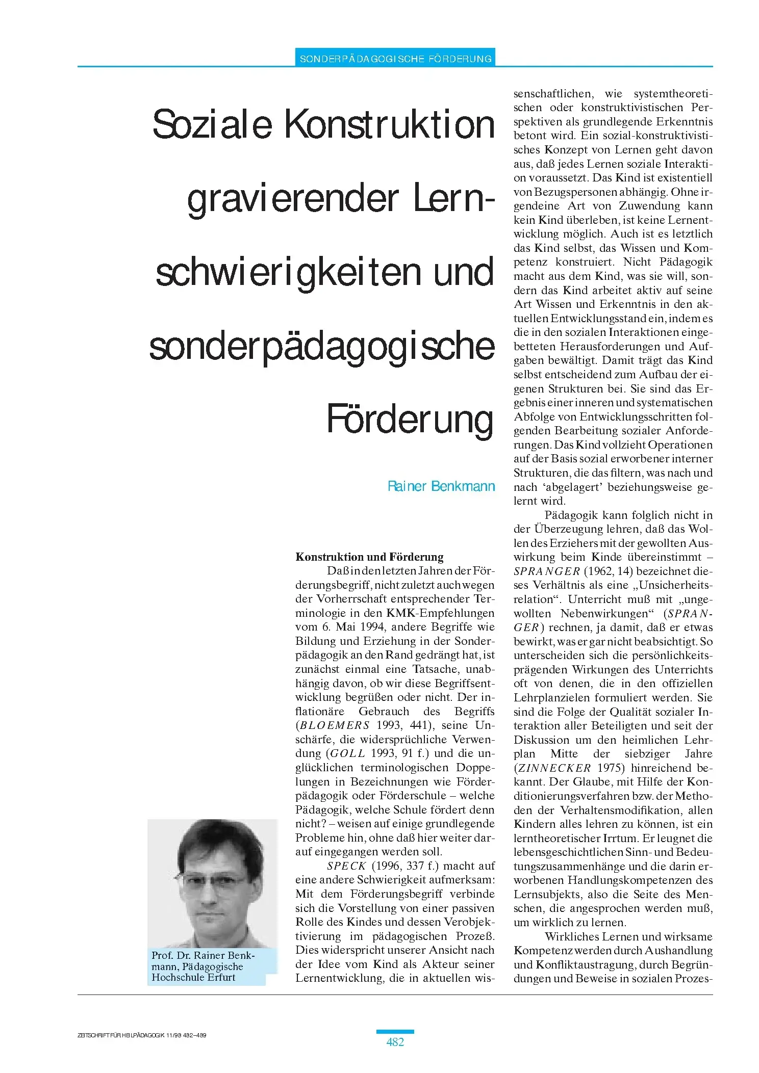 Zeitschrift für Heilpädagogik Artikel