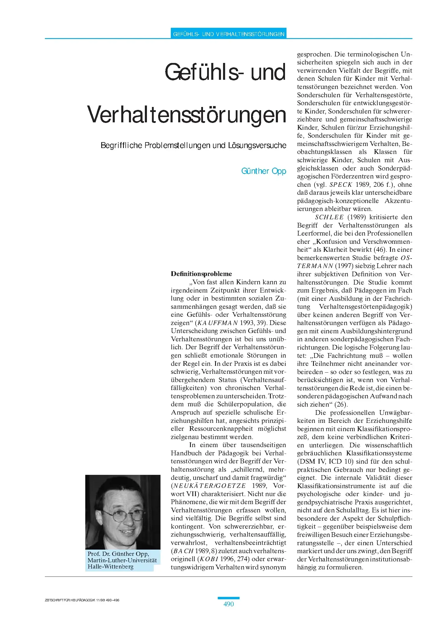 Zeitschrift für Heilpädagogik Artikel