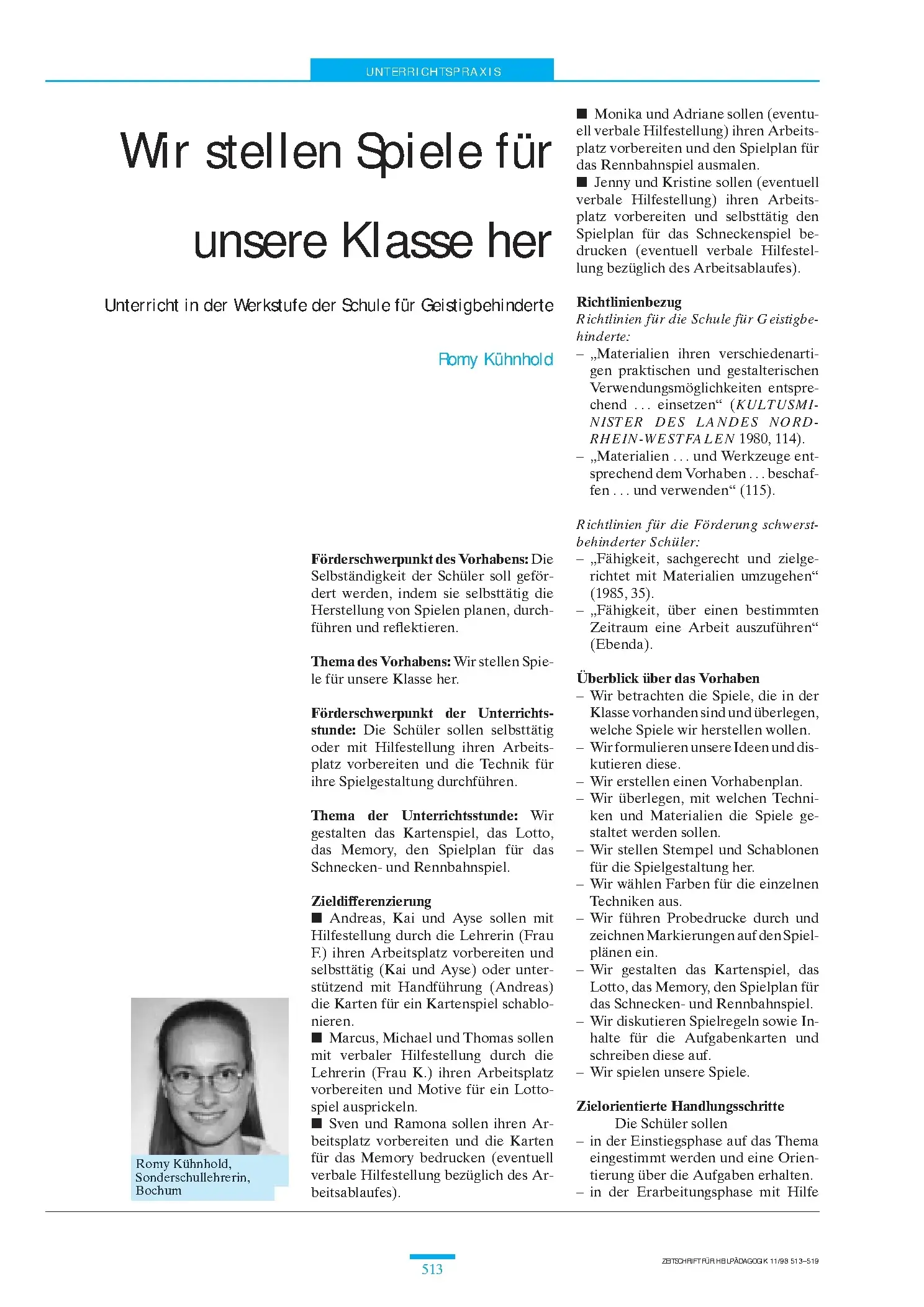 Zeitschrift für Heilpädagogik Artikel