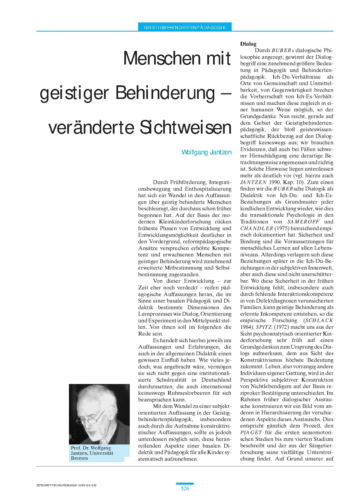 Zeitschrift für Heilpädagogik Artikel