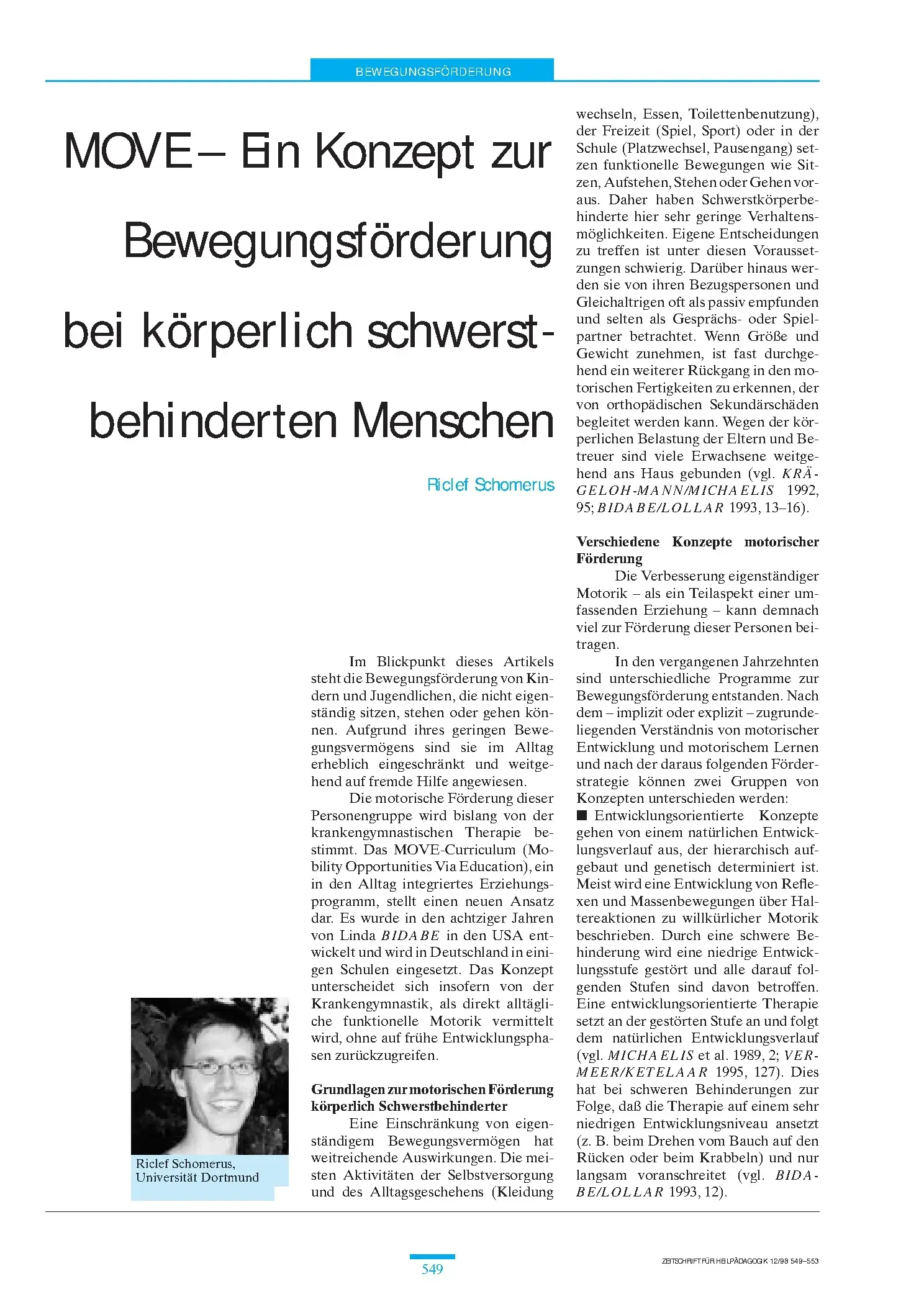 Zeitschrift für Heilpädagogik Artikel