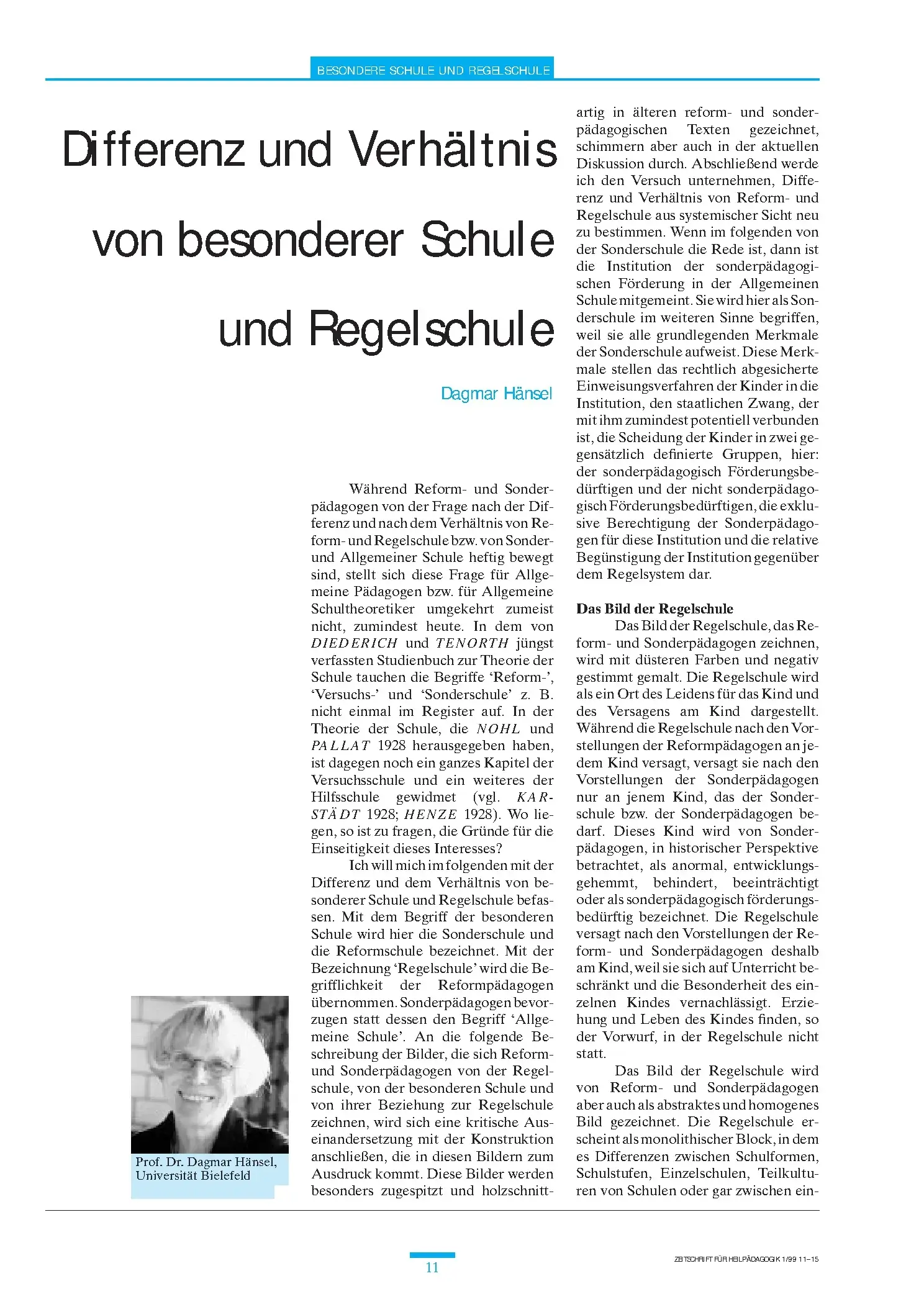 Zeitschrift für Heilpädagogik Artikel