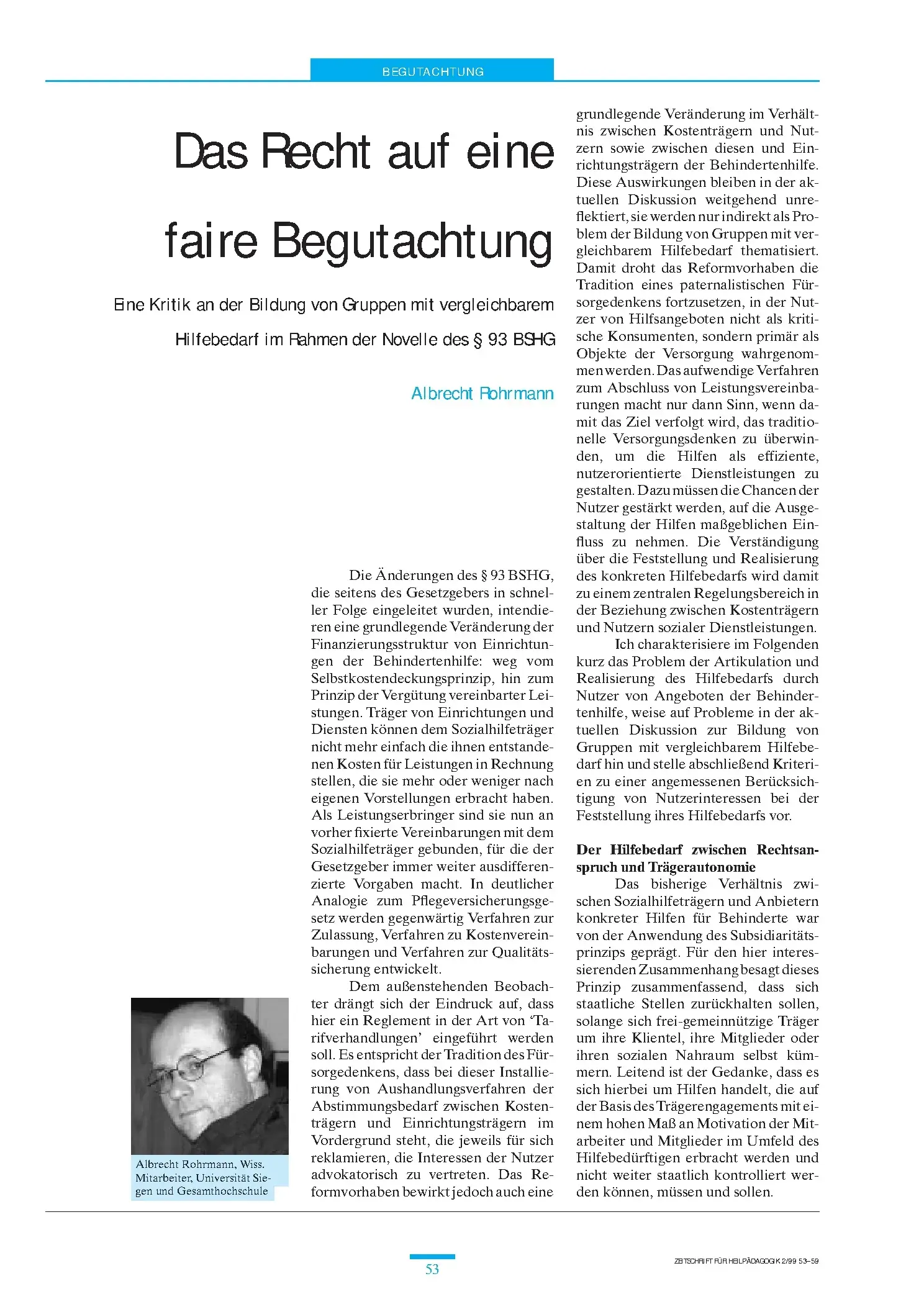 Zeitschrift für Heilpädagogik Artikel
