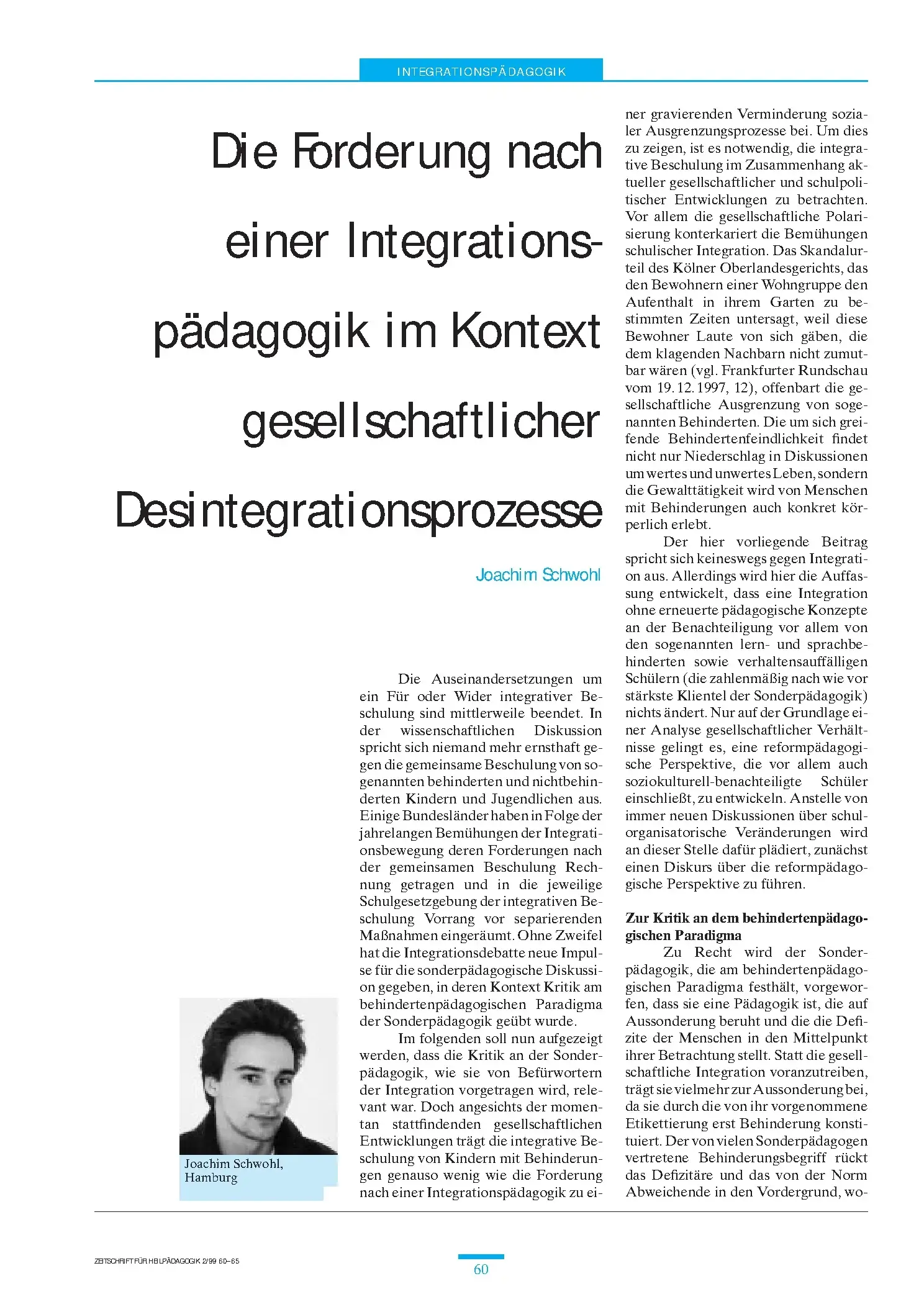 Zeitschrift für Heilpädagogik Artikel