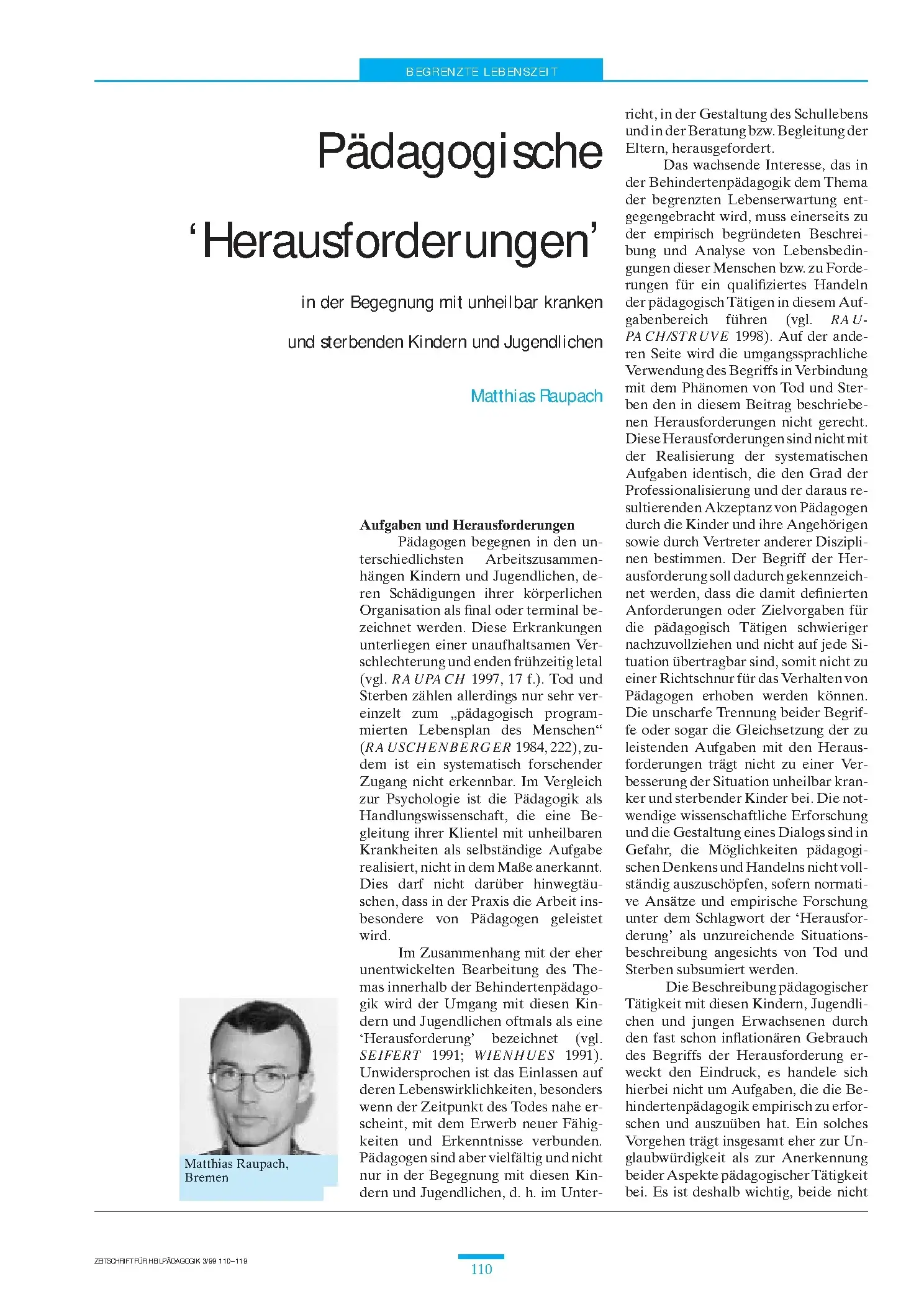 Zeitschrift für Heilpädagogik Artikel