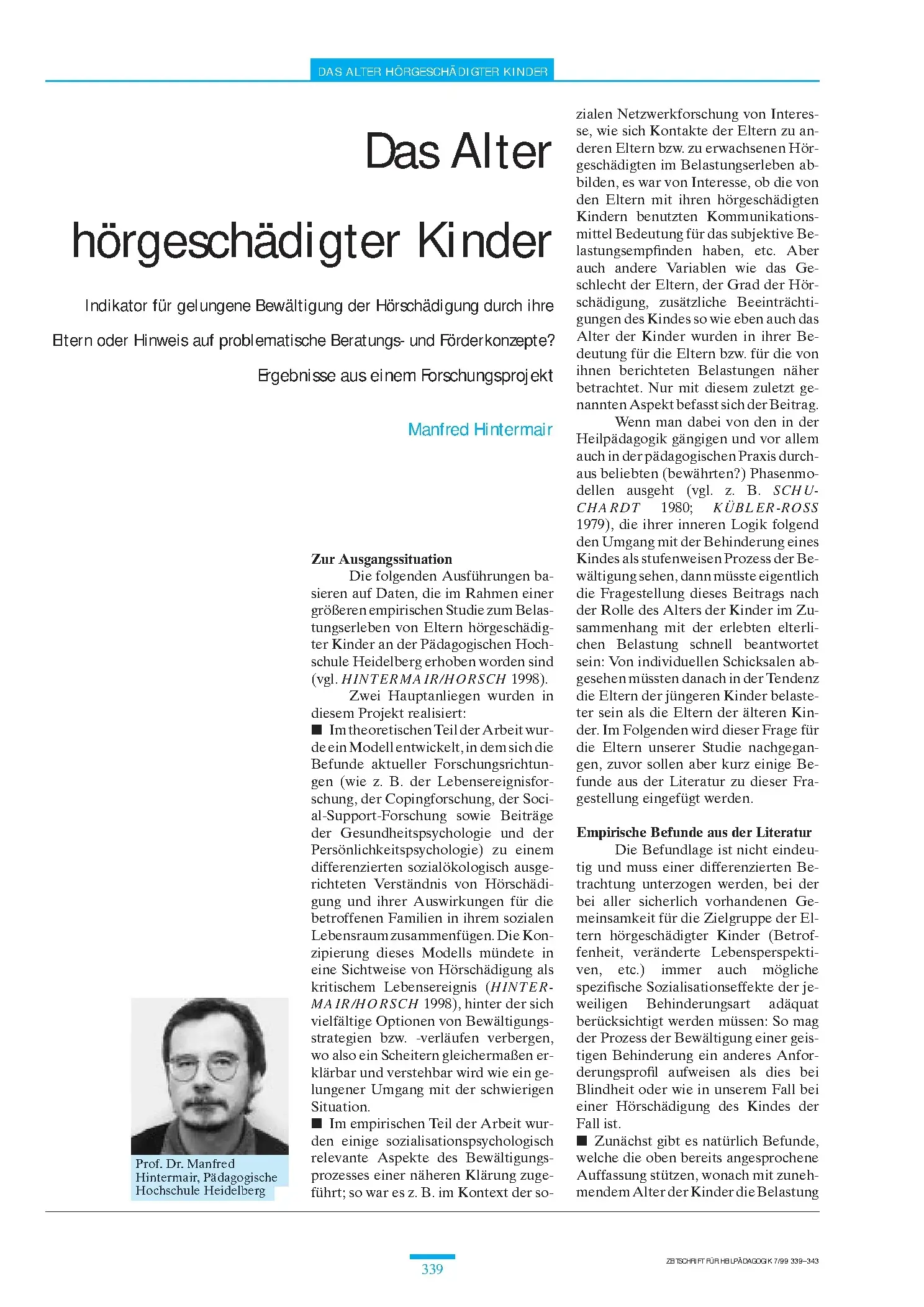 Zeitschrift für Heilpädagogik Artikel