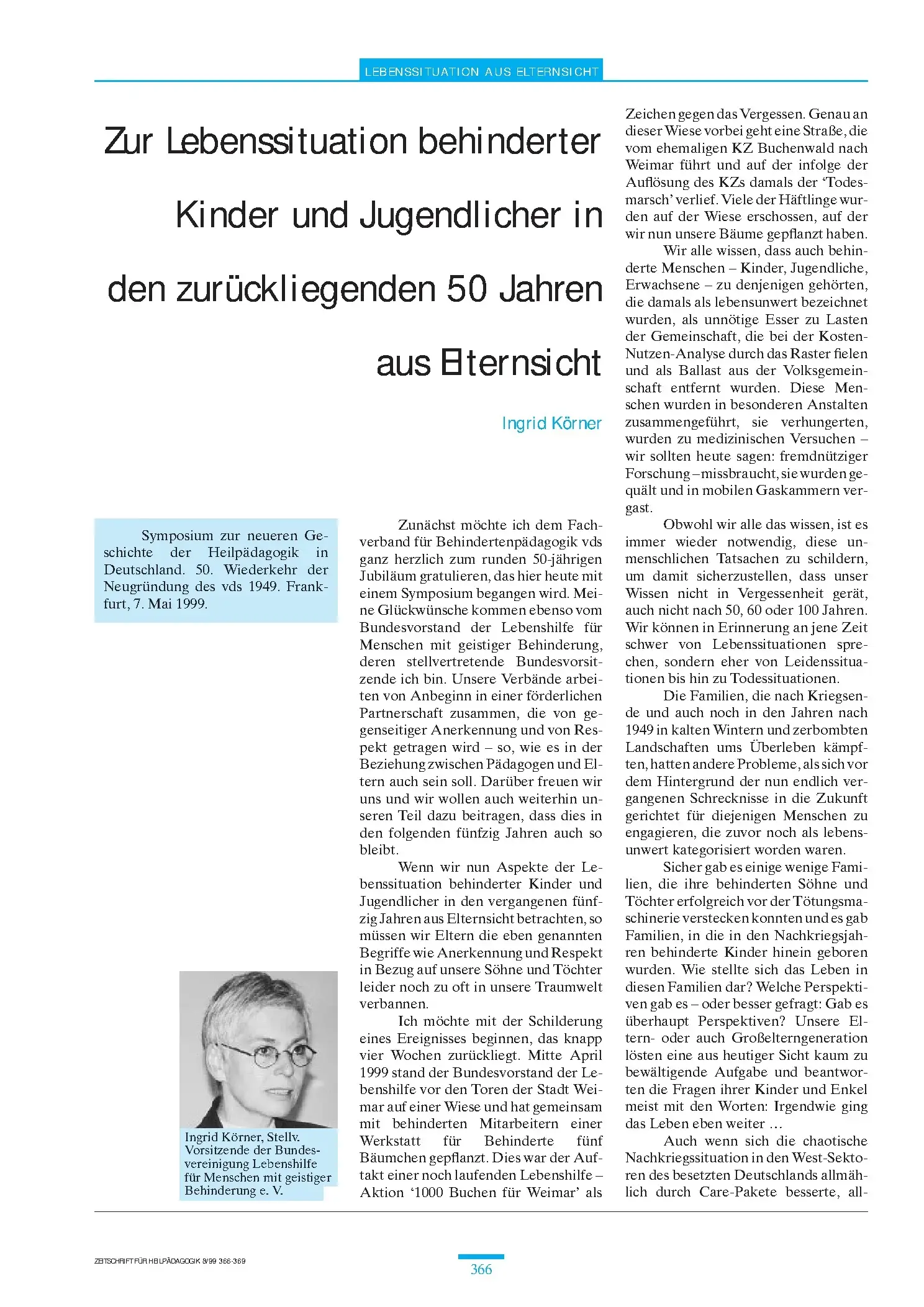 Zeitschrift für Heilpädagogik Artikel