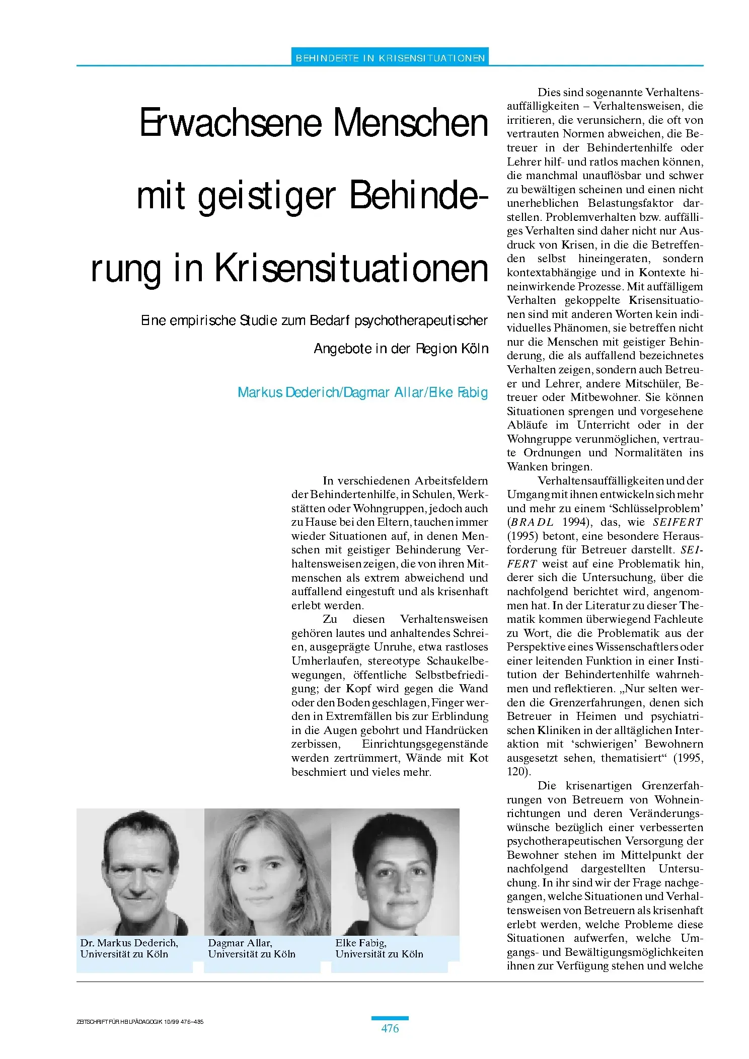 Zeitschrift für Heilpädagogik Artikel