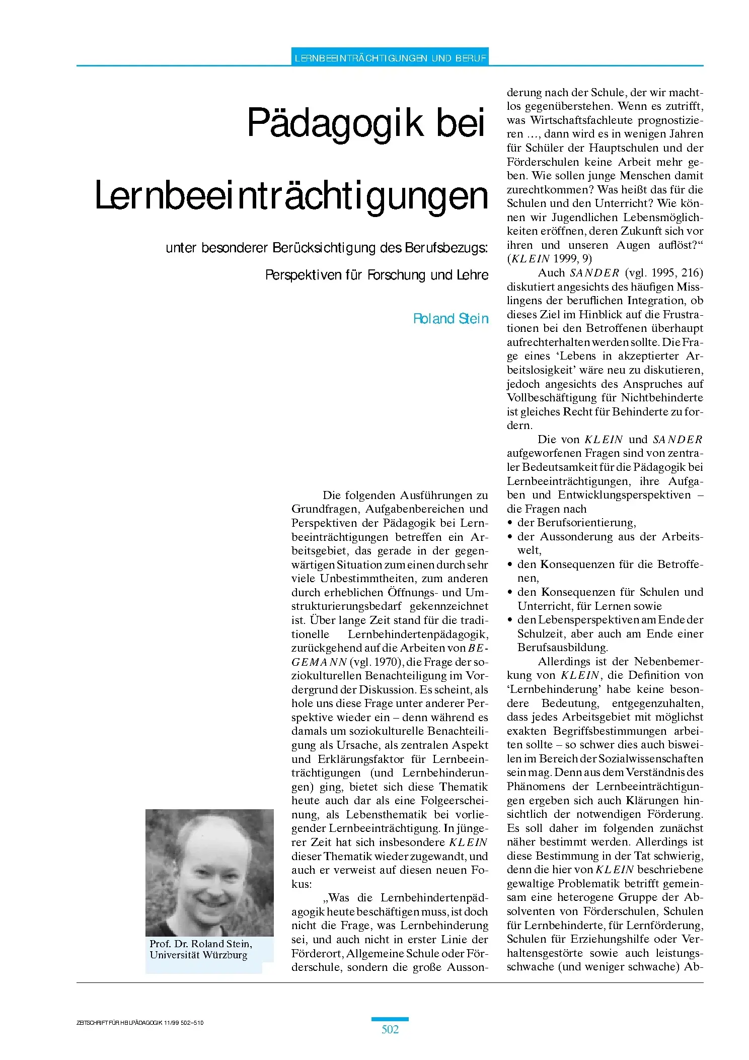 Zeitschrift für Heilpädagogik Artikel