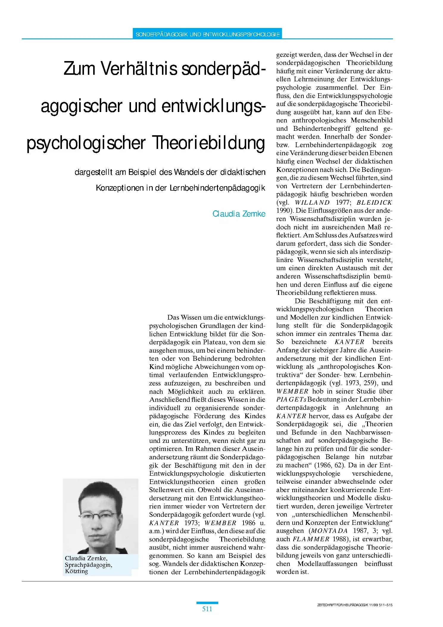 Zeitschrift für Heilpädagogik Artikel