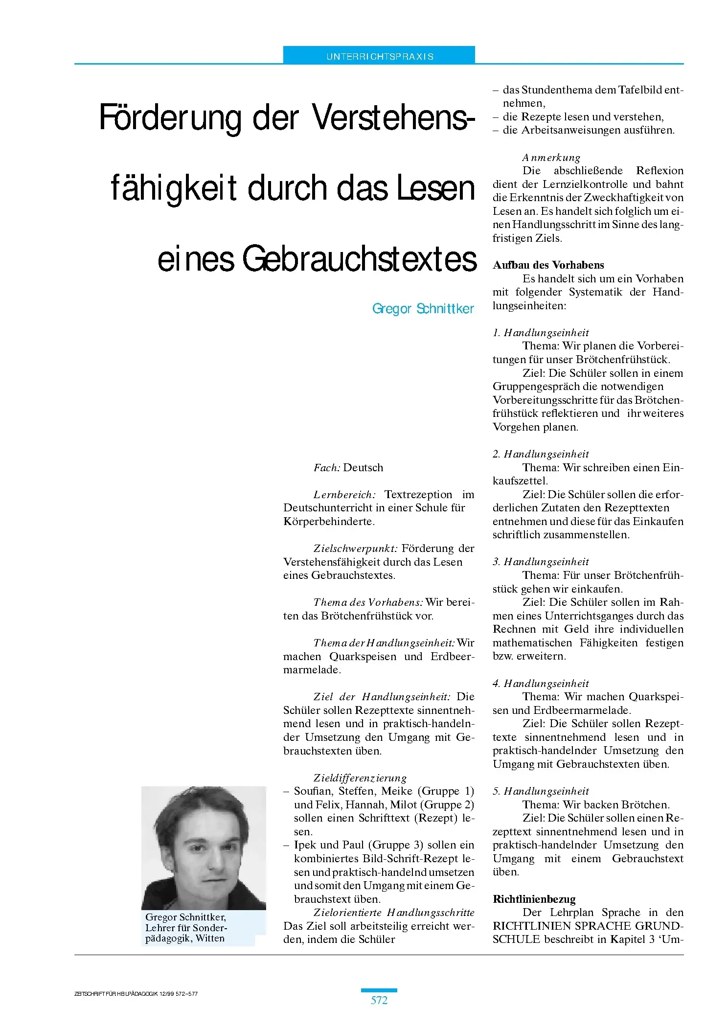 Zeitschrift für Heilpädagogik Artikel