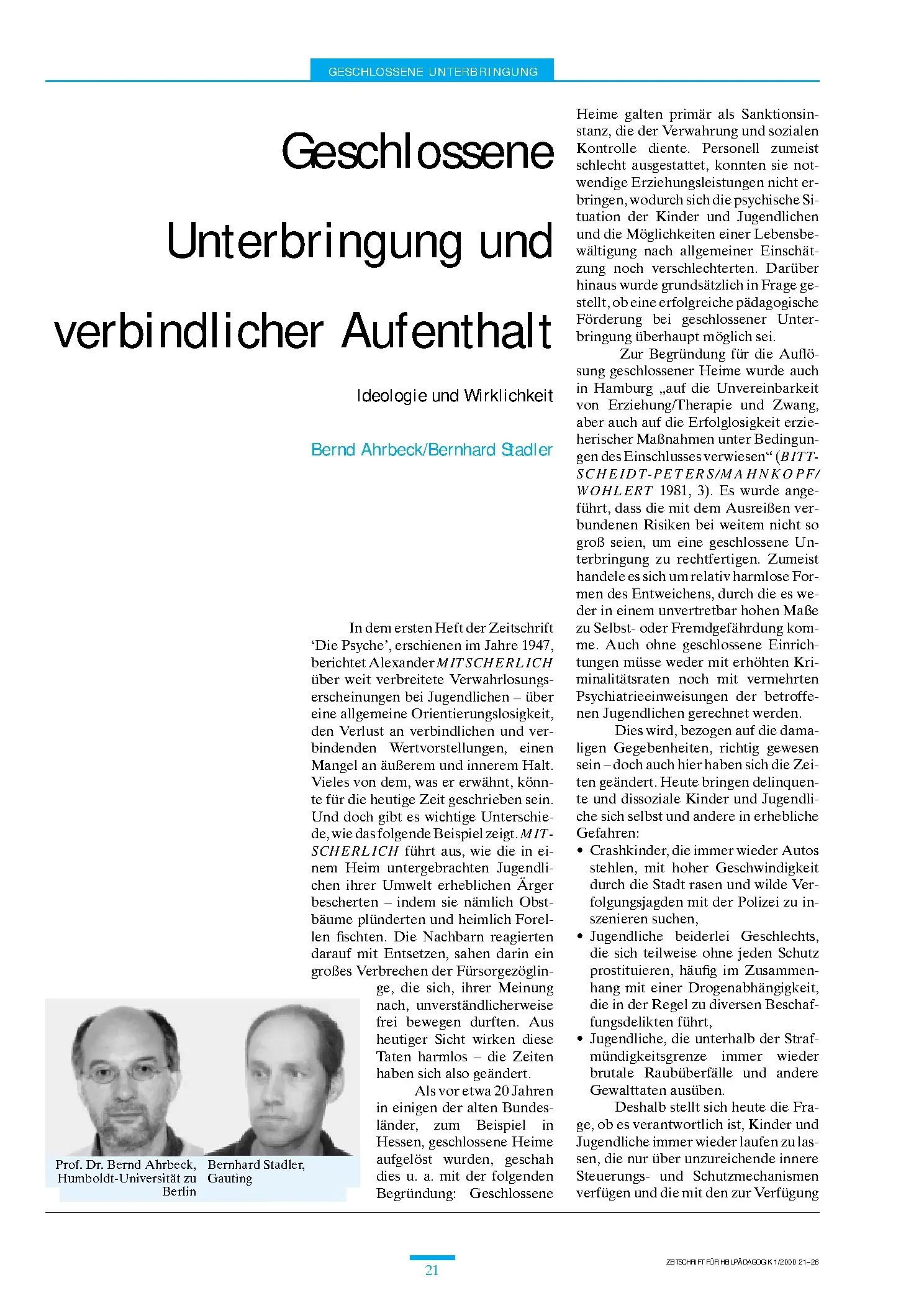 Zeitschrift für Heilpädagogik Artikel