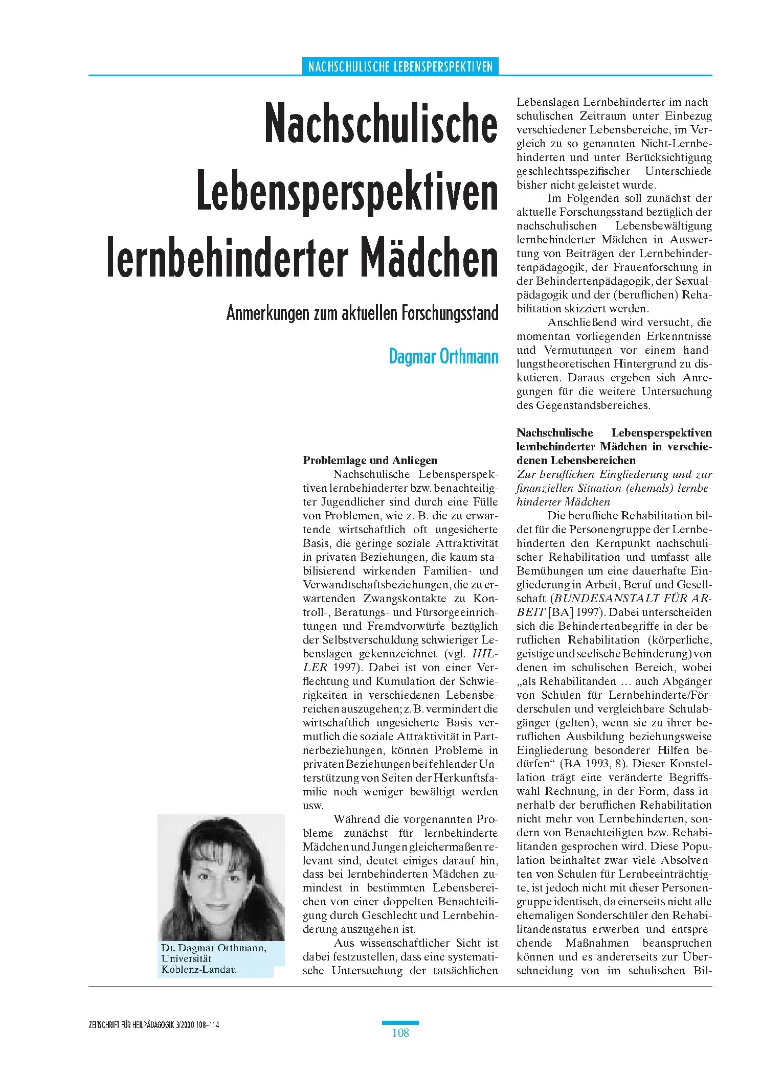 Zeitschrift für Heilpädagogik Artikel