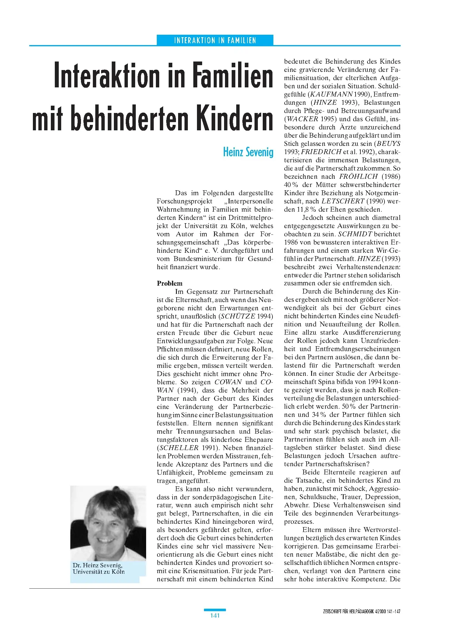 Zeitschrift für Heilpädagogik Artikel