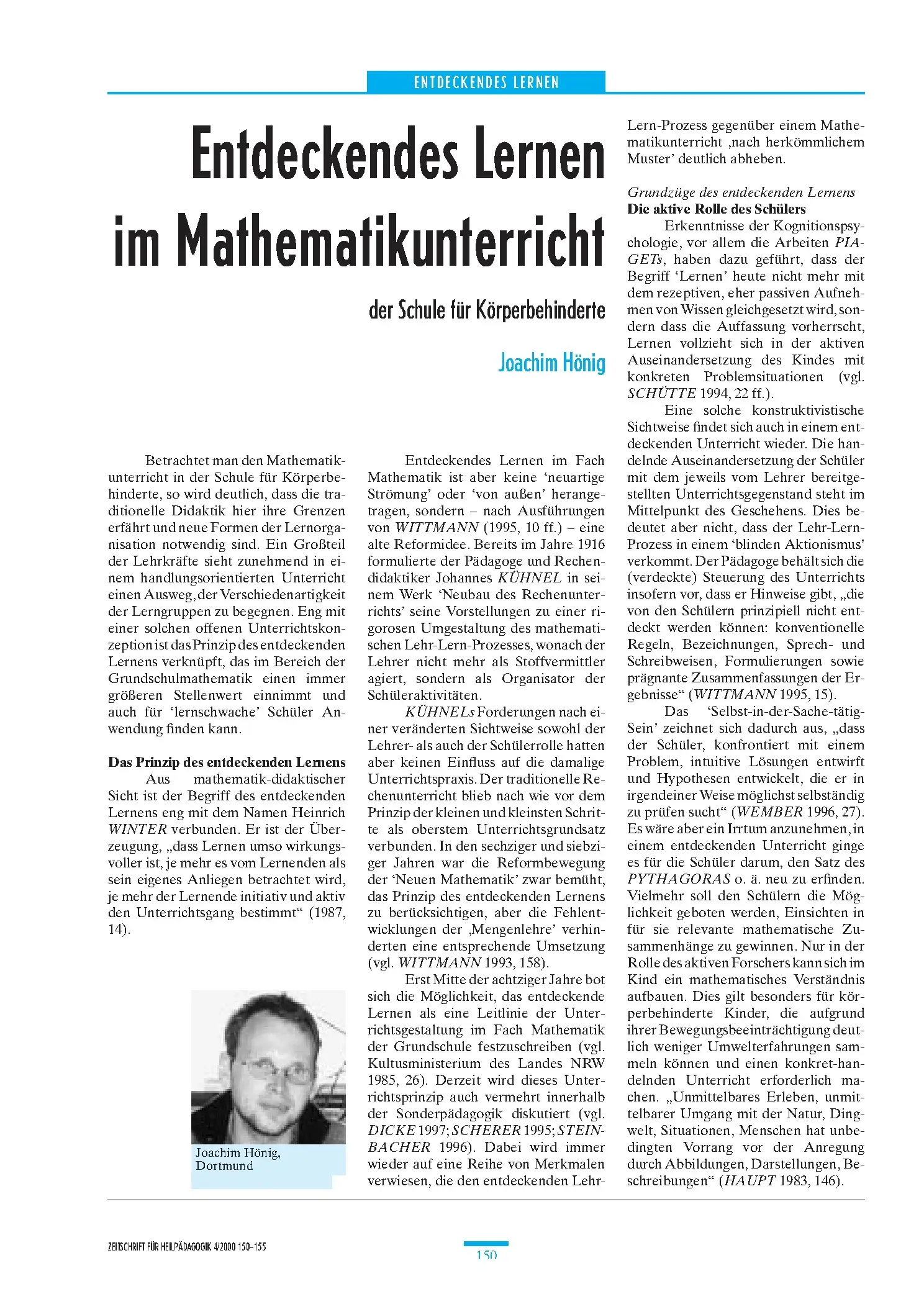 Zeitschrift für Heilpädagogik Artikel