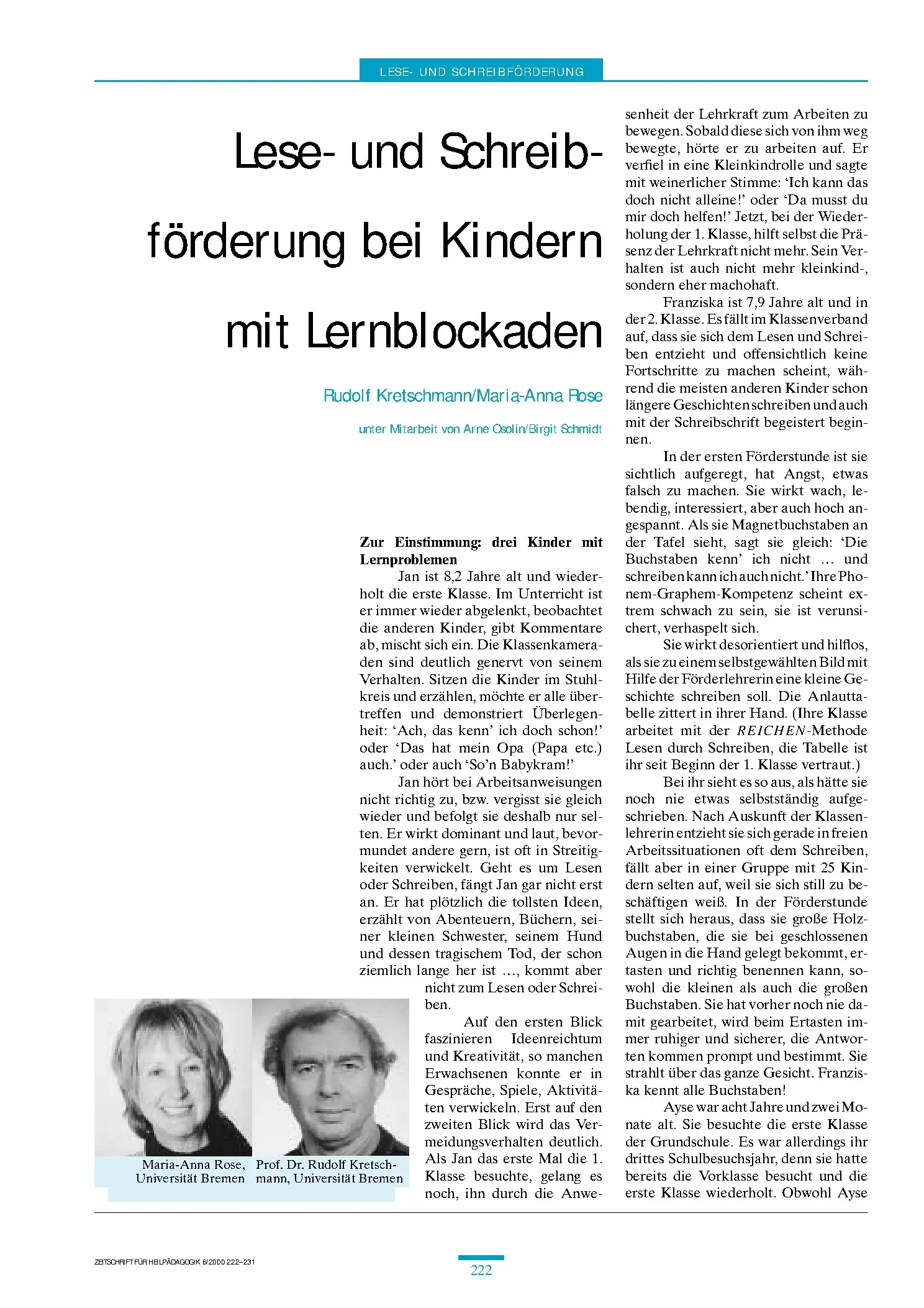 Zeitschrift für Heilpädagogik Artikel