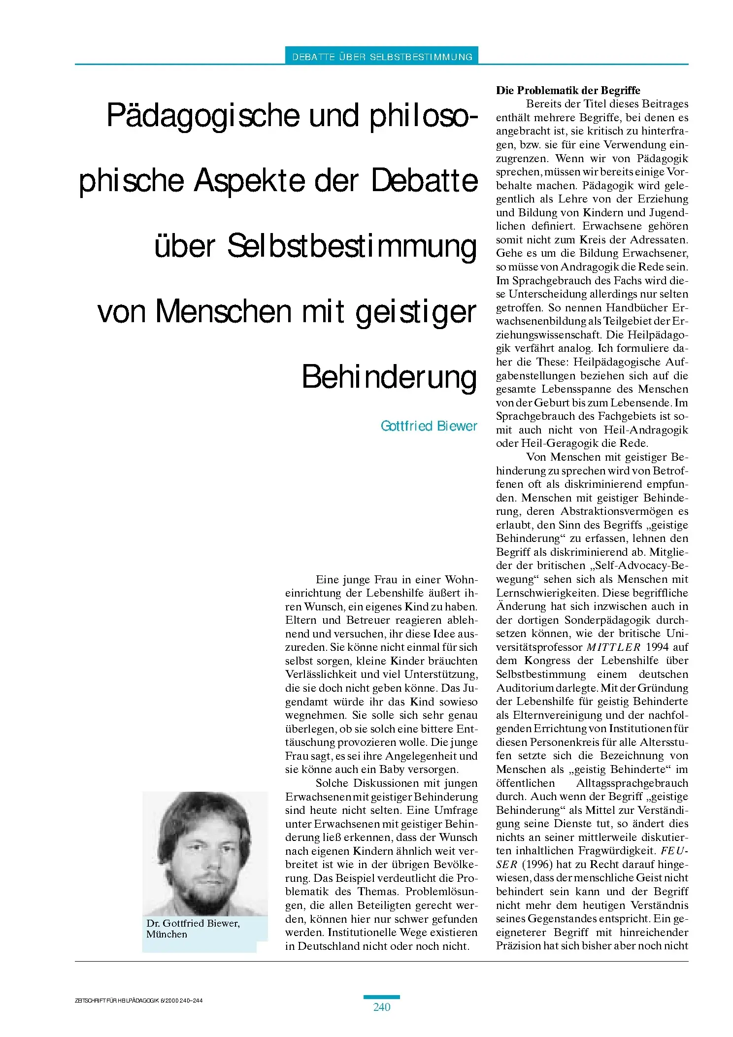 Zeitschrift für Heilpädagogik Artikel