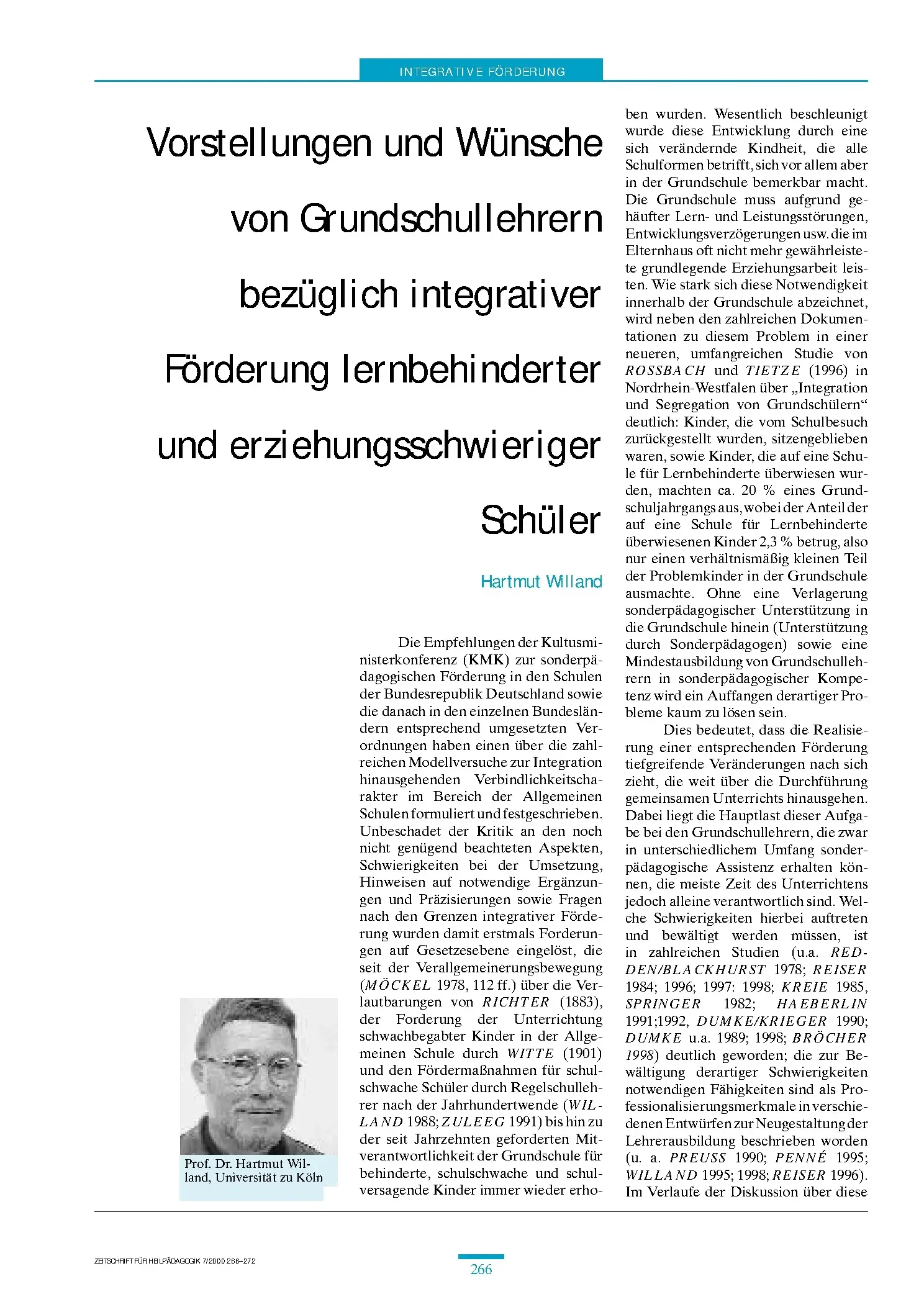 Zeitschrift für Heilpädagogik Artikel