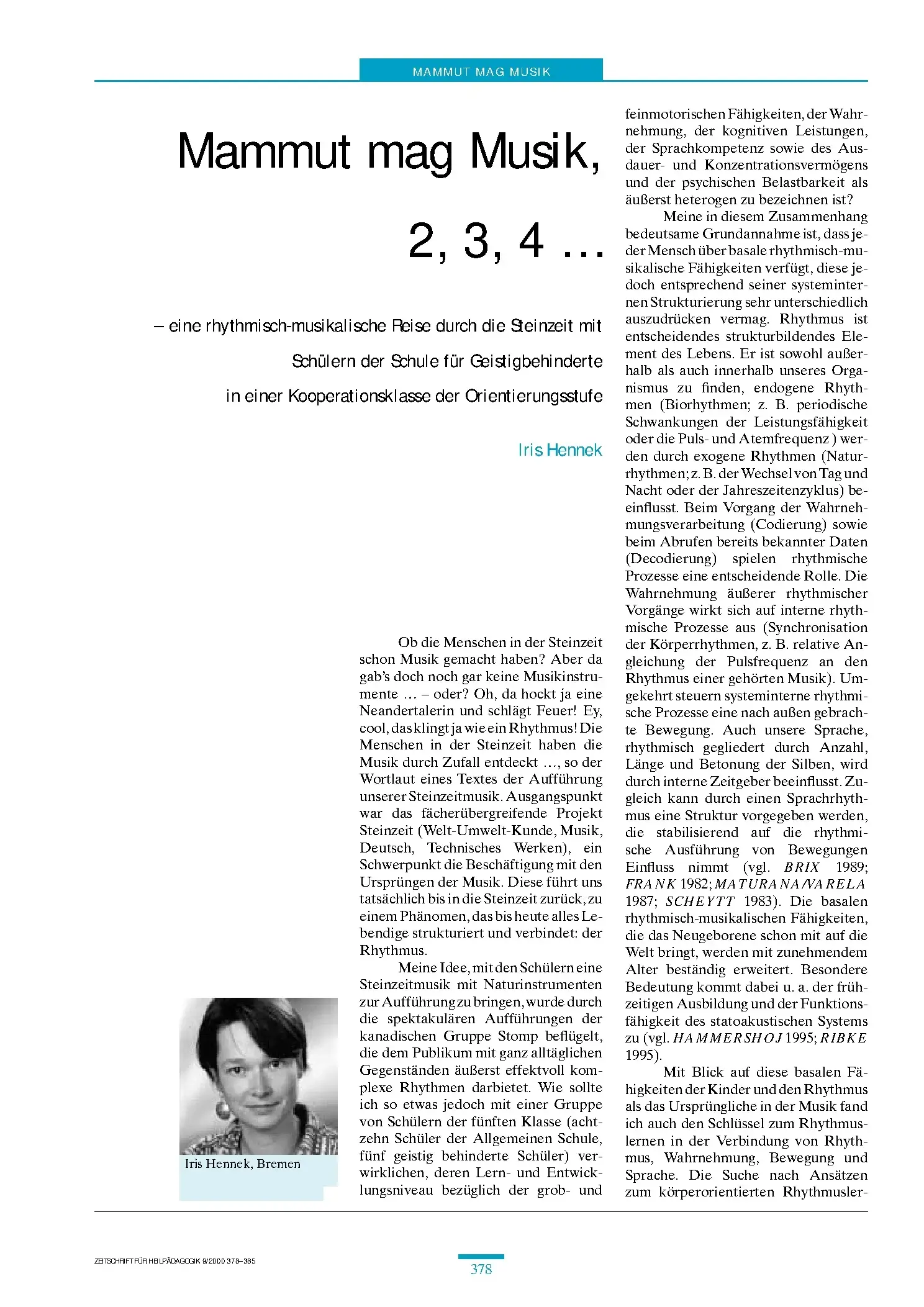 Zeitschrift für Heilpädagogik Artikel