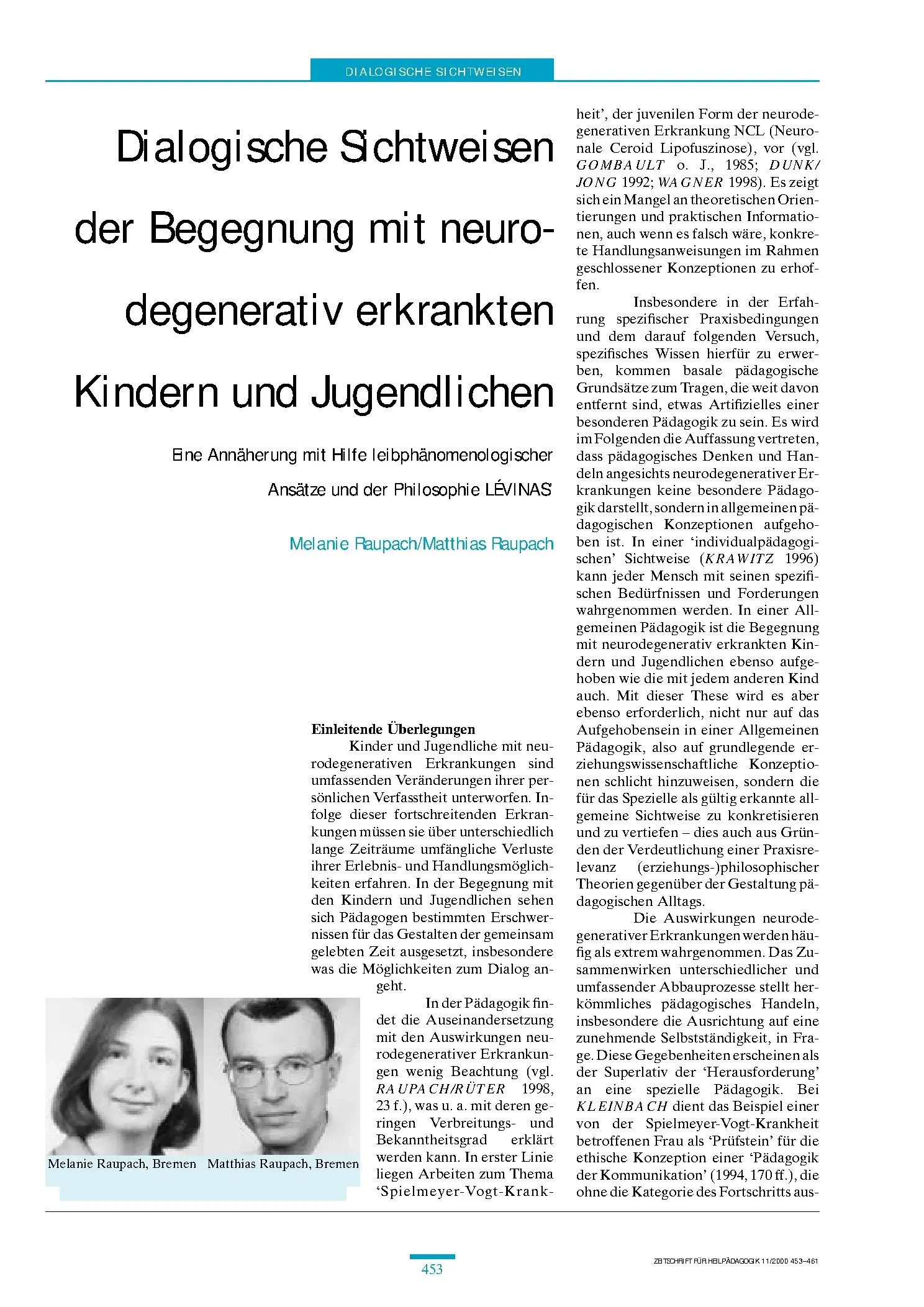 Zeitschrift für Heilpädagogik Artikel