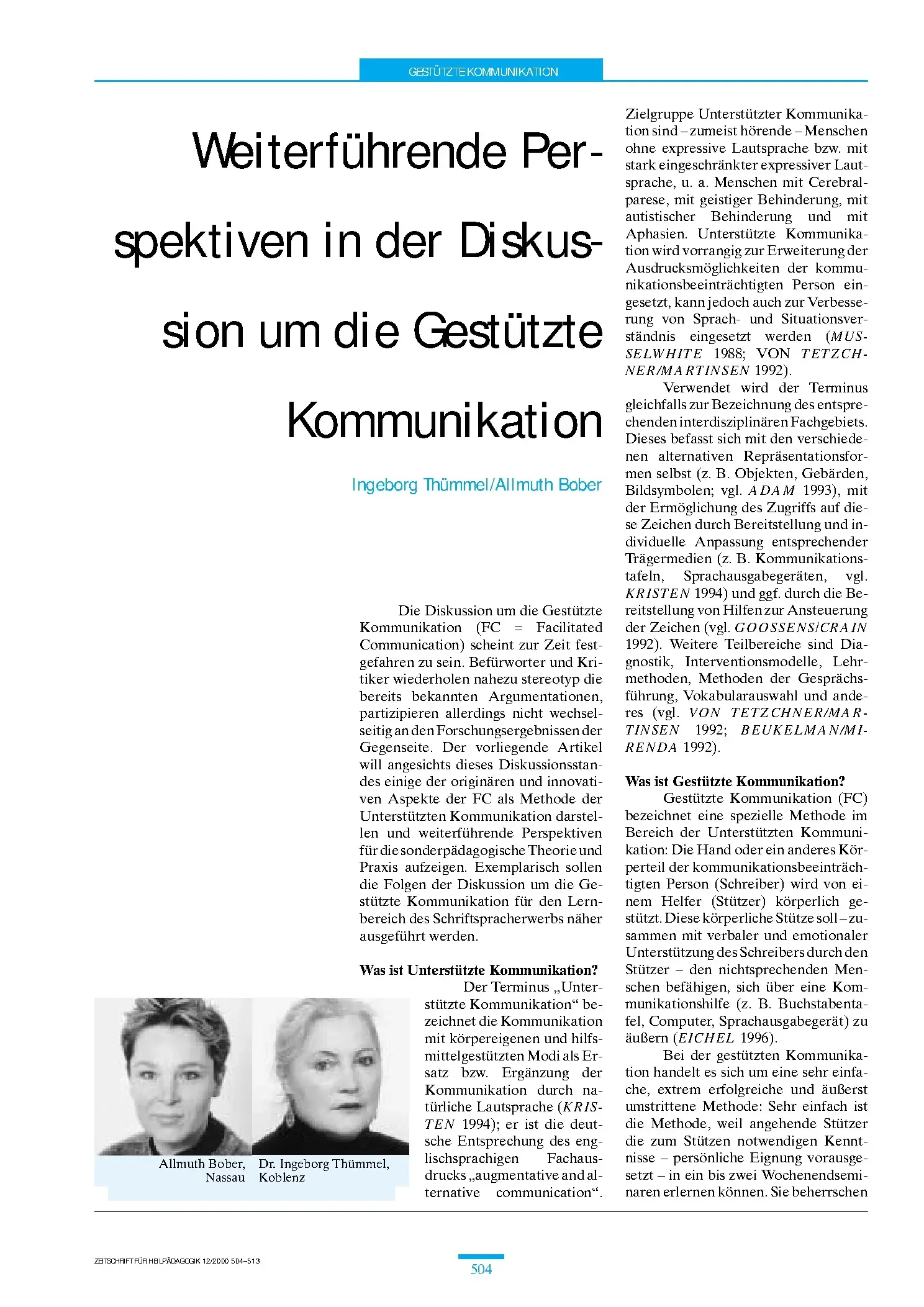 Zeitschrift für Heilpädagogik Artikel